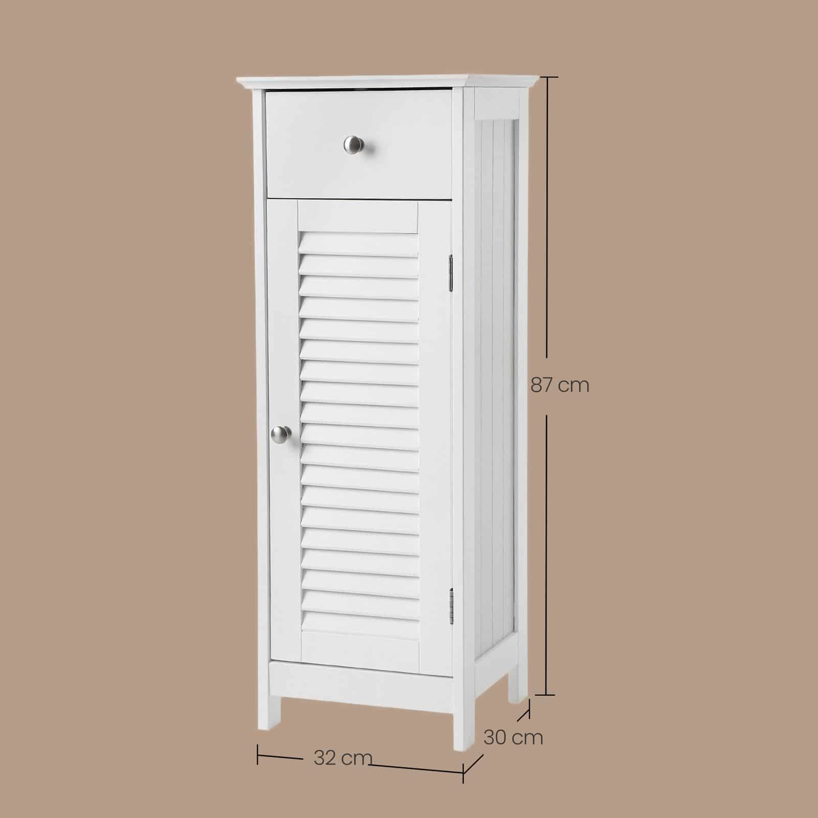 Schmaler Badschrank, Aufbewahrungsschrank, mit Schublade