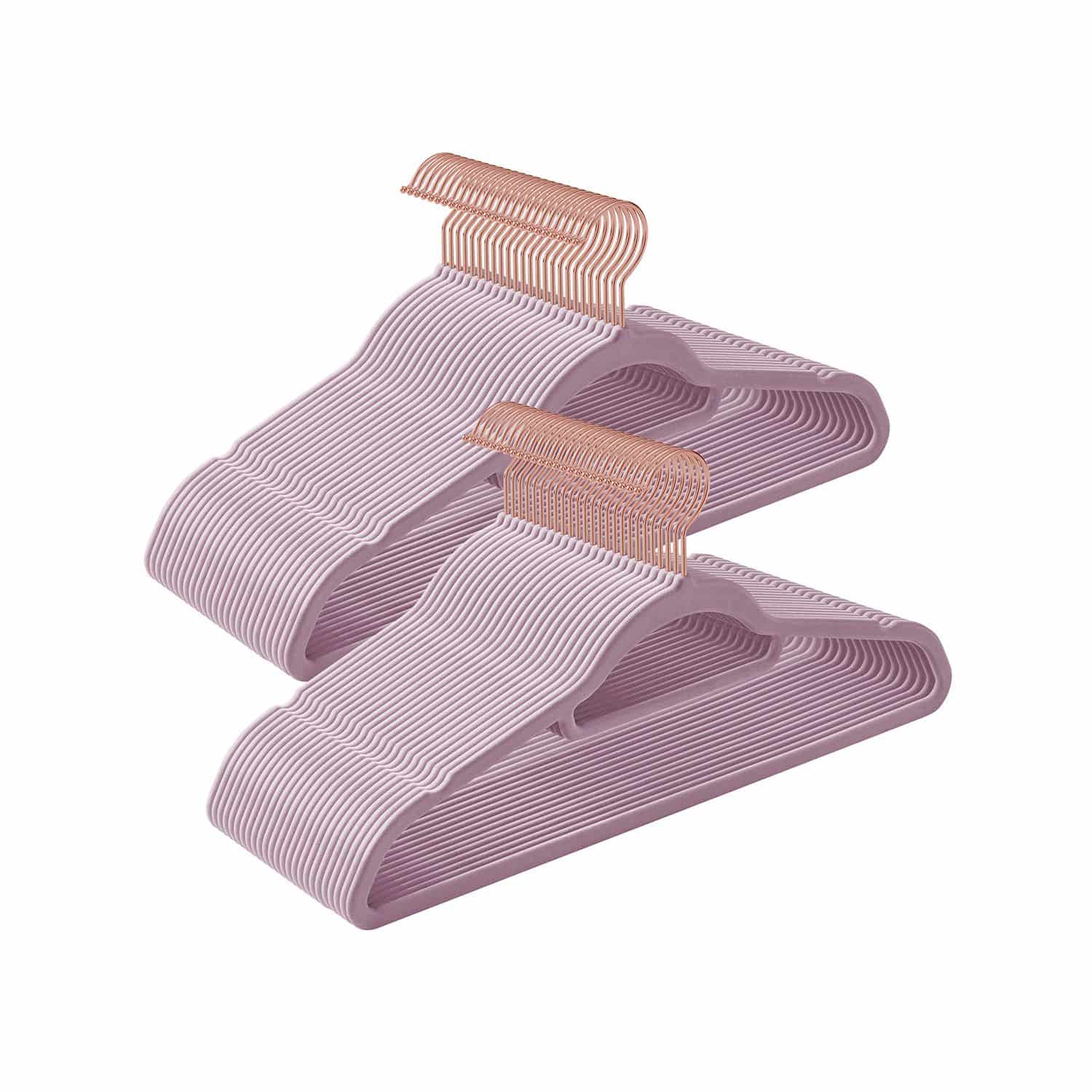 50er Set Samt-Kleiderbügel Zartlila-CRF021GP50 50er Set Samt-Kleiderbügel Zartlila-CRF021GP50