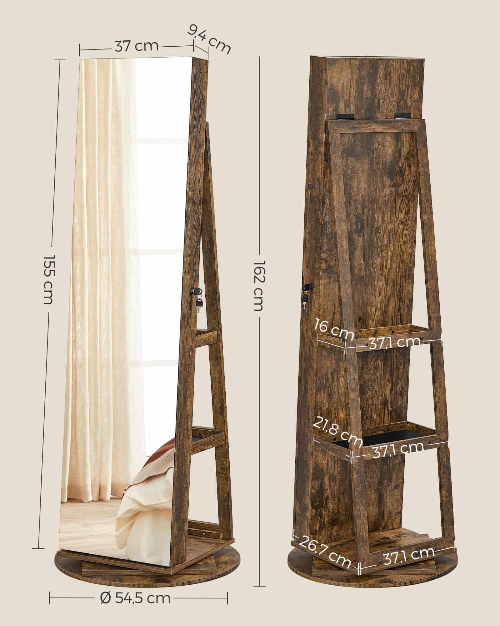 Schmuckschrank, Spiegelschrank, mit rahmenlosem Ganzkörperspiegel Schmuckschrank, Spiegelschrank, mit rahmenlosem Ganzkörperspiegel