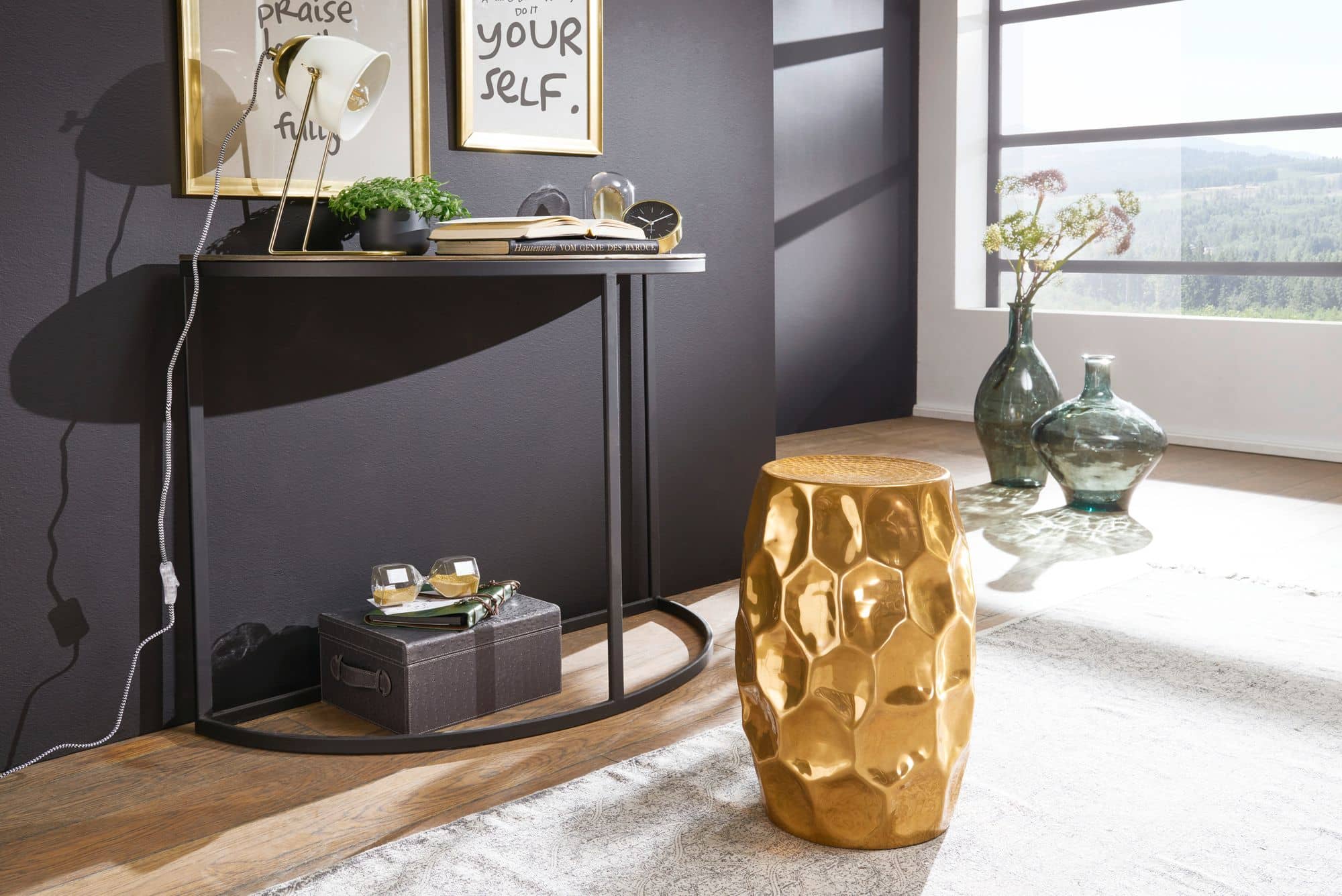Beistelltisch 30x47x30cm Aluminium Gold Dekotisch orientalisch rund Beistelltisch 30x47x30cm Aluminium Gold Dekotisch orientalisch rund