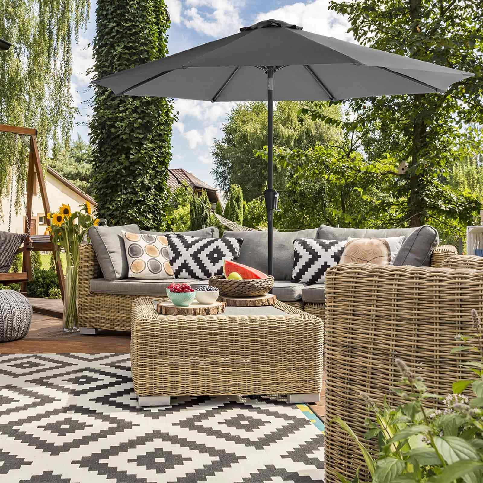 Sonnenschirm Ø 300 cm grau Sonnenschirm Ø 300 cm grau