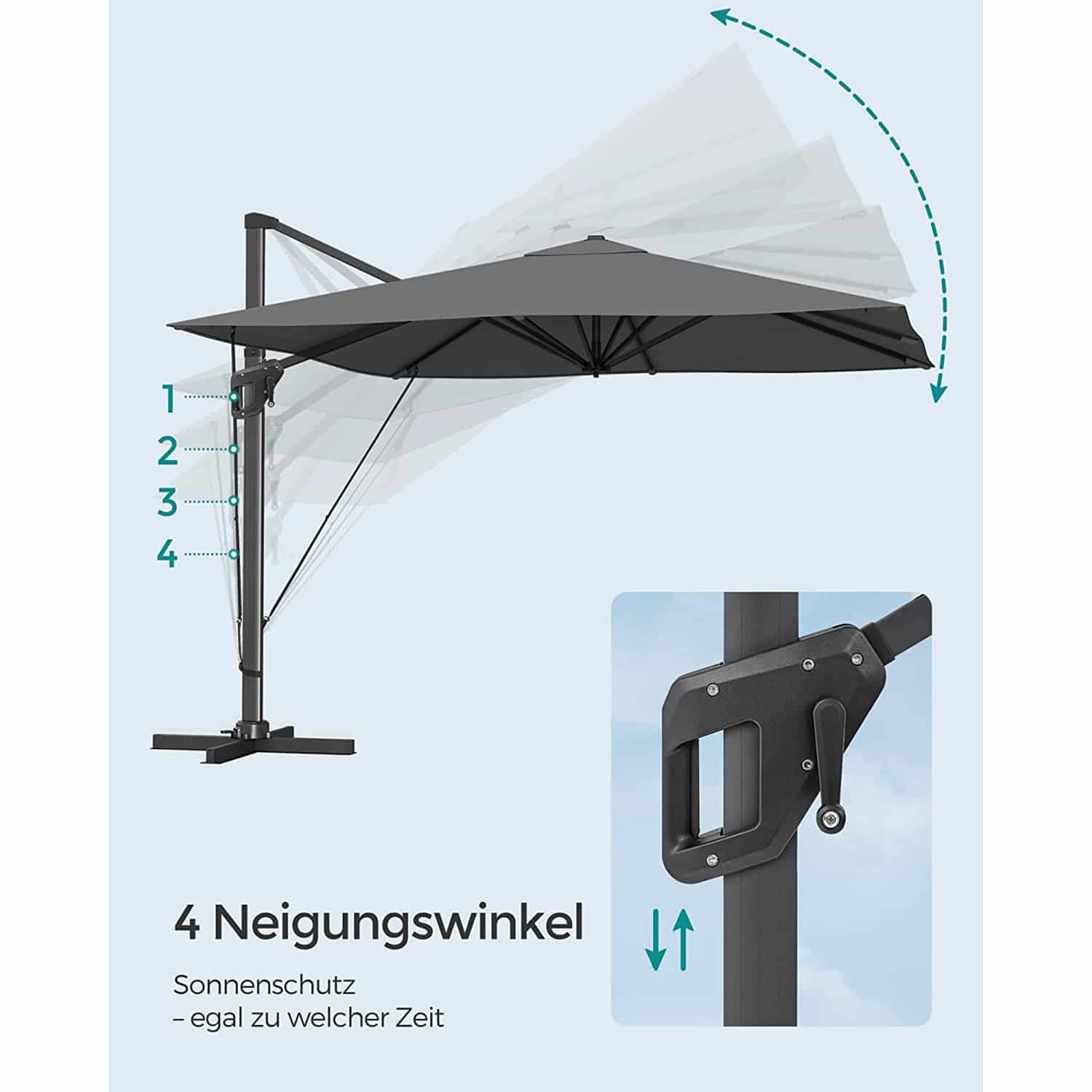 Sonnenschirm Ampelschirm grau