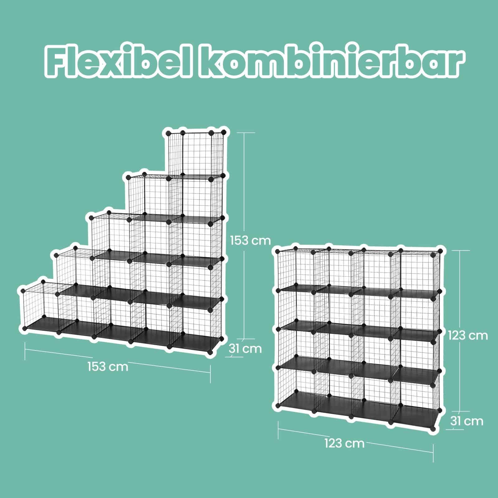 Steckregal 16 Gitterwürfel Schwarz Steckregal 16 Gitterwürfel Schwarz