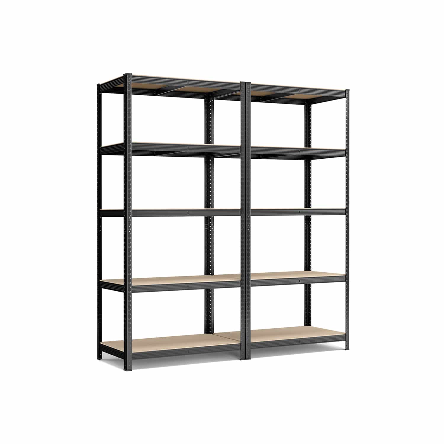 Lagerregale  2er Set, 200 x 100 x 50 cm schwarz