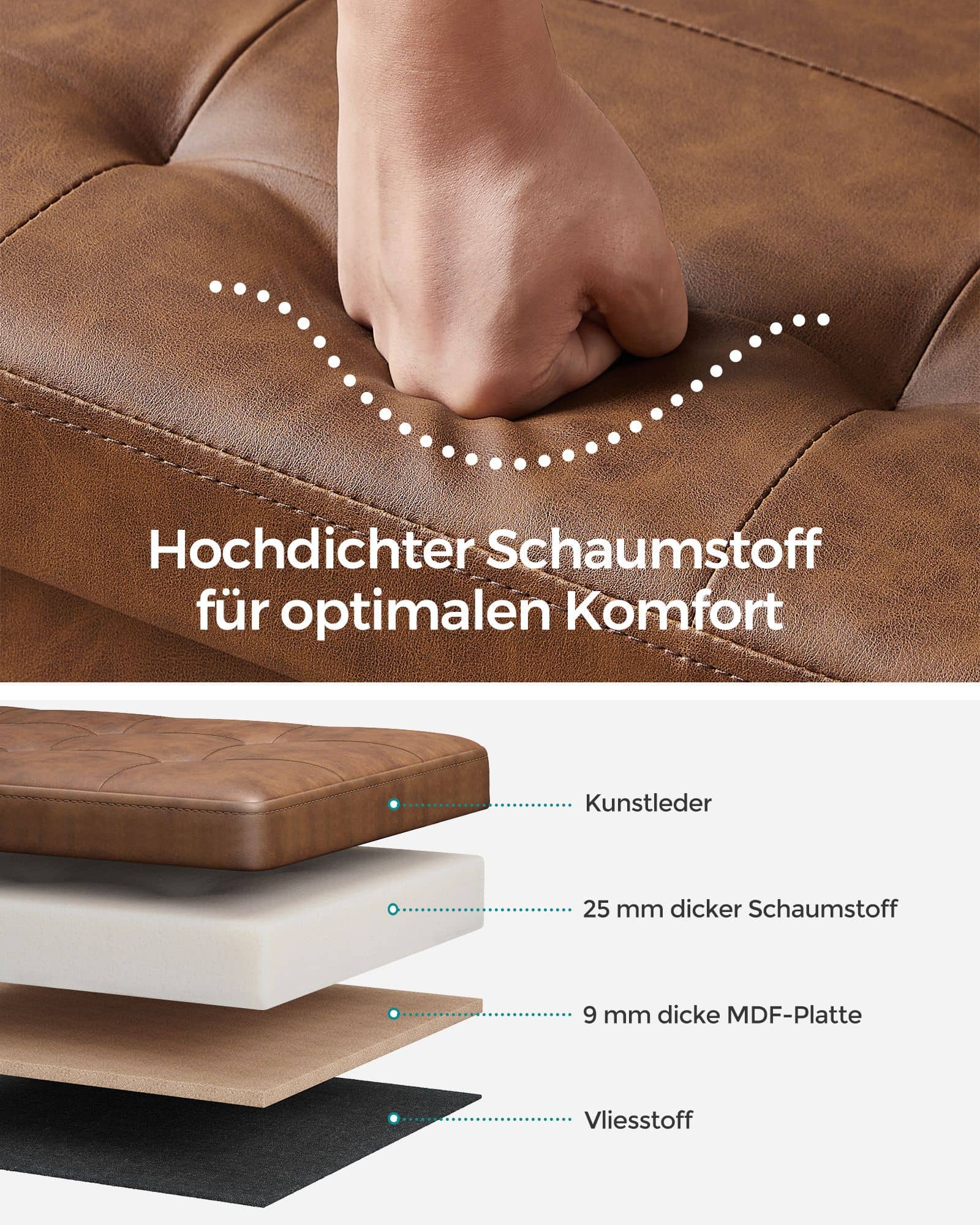 Sitzbank faltbar 89 Liter 38 x 76 x 38 cm kaffeebraun Sitzbank faltbar 89 Liter 38 x 76 x 38 cm kaffeebraun