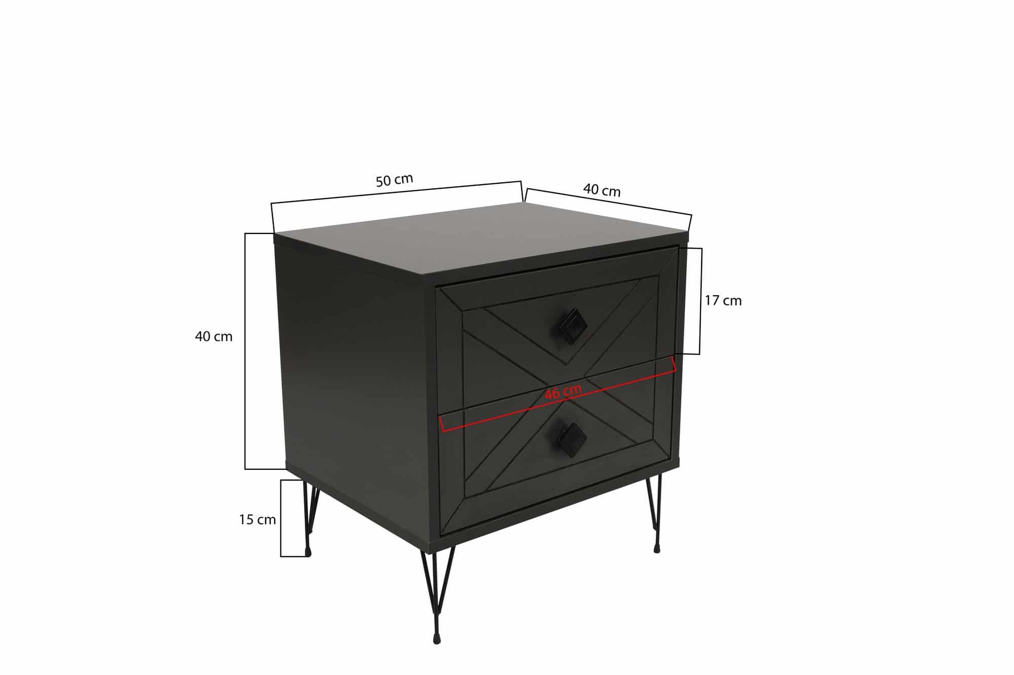 Luna - weiß - Nachttisch
