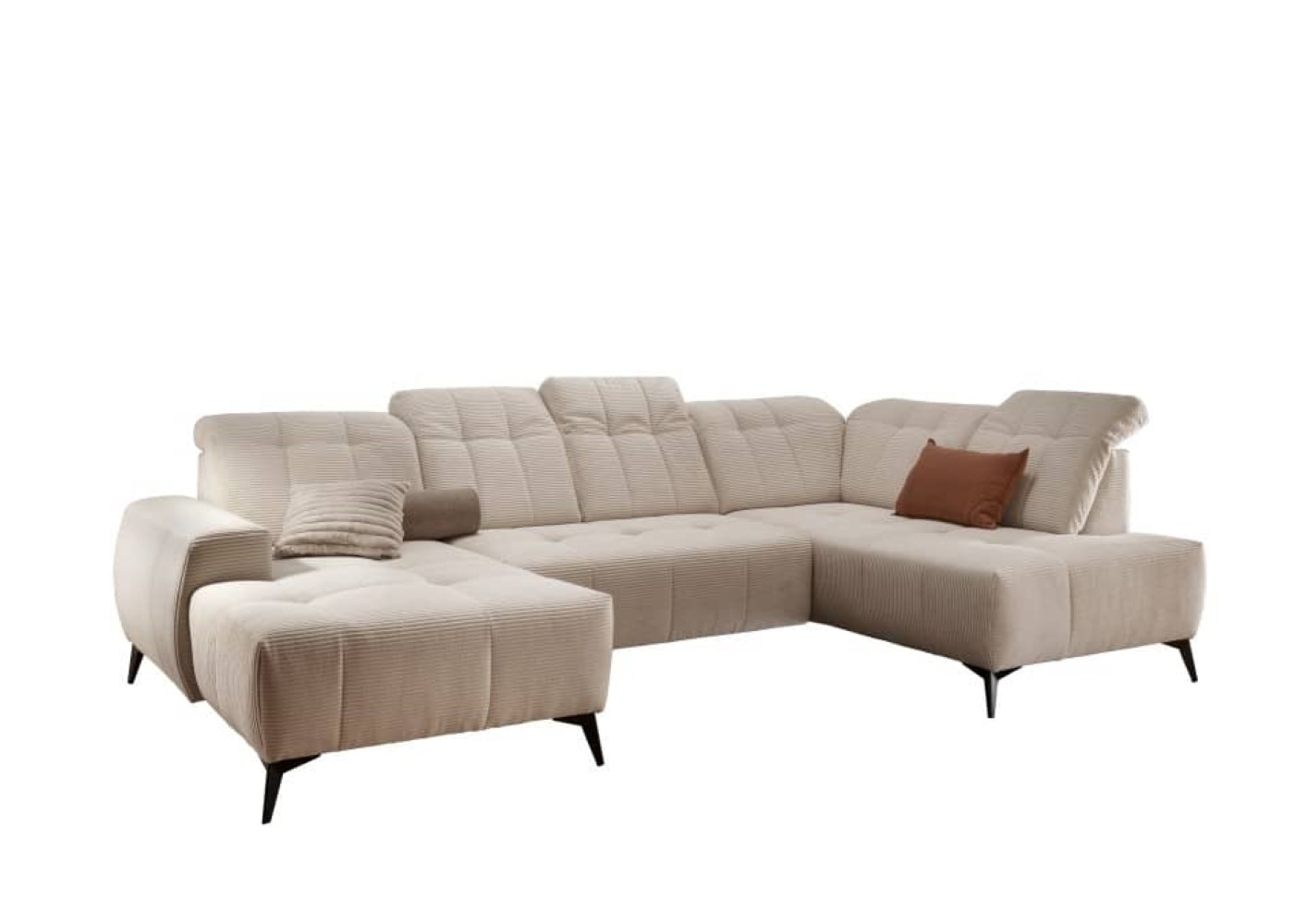 Cord Sofa beige mit Elektrofunktion: Sano Cord Sofa beige mit Elektrofunktion: Sano