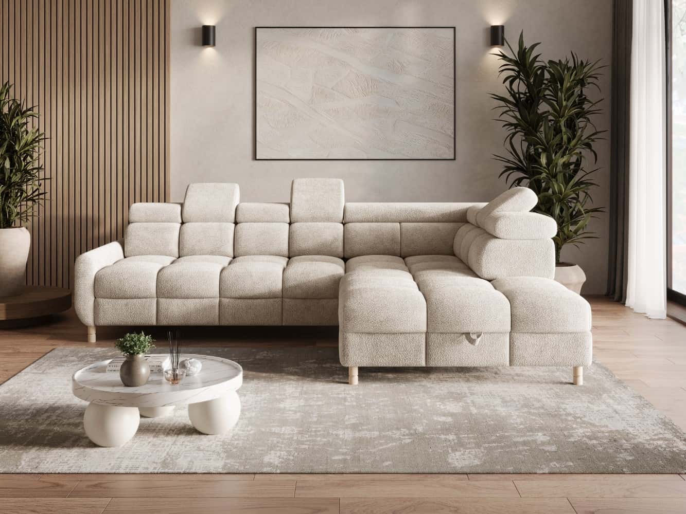 Sofa Bun Ecksofa mit Schlaffunktion | verschiedene Farben wählbar