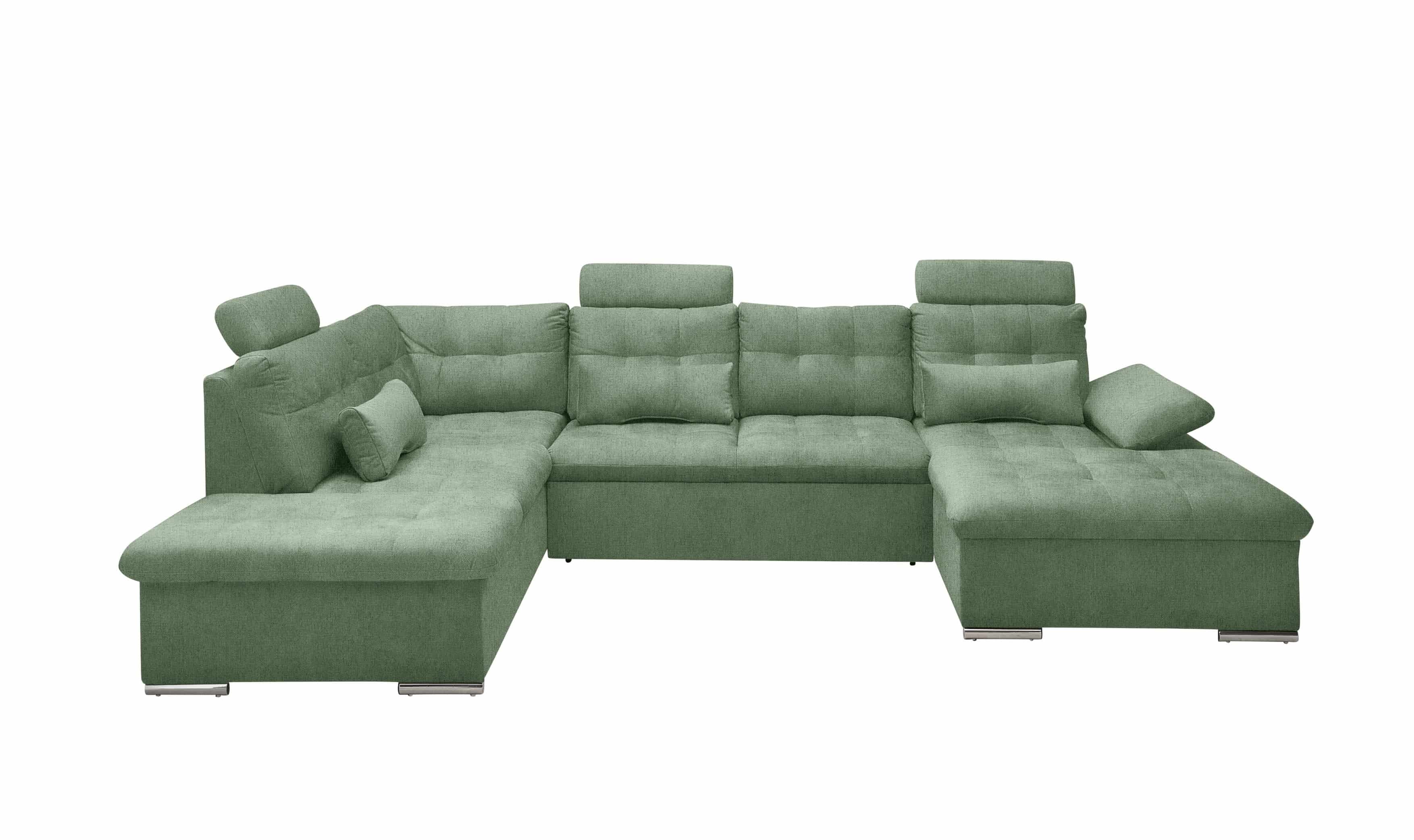 Sofa Grün mit Schlaffunktion und Bettkasten - Medan XXL Sofa Grün mit Schlaffunktion und Bettkasten - Medan XXL