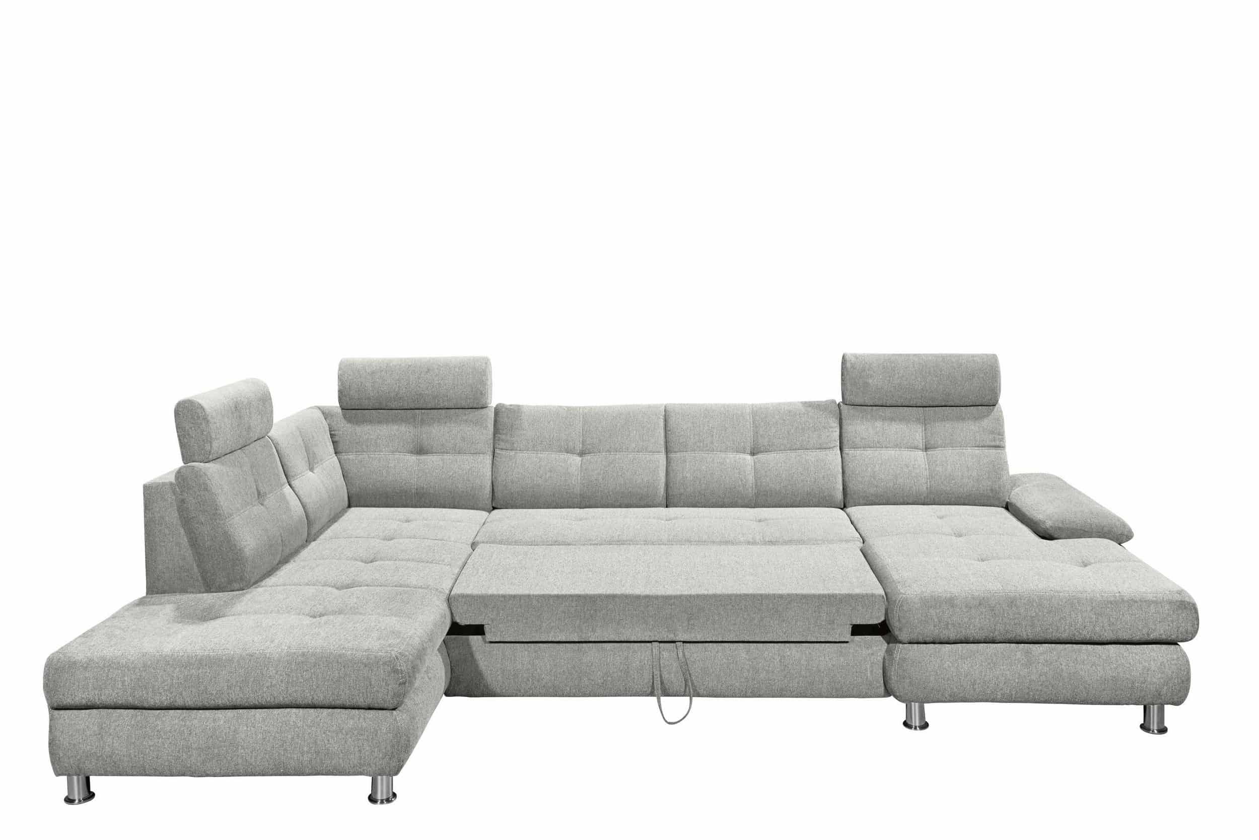 Wohnlandschaft Alba von ED Exciting Design mit Schlaffunktion & Bettkasten – U-Form Sofa aus hochwertigem Brego-Stoff Wohnlandschaft Alba von ED Exciting Design mit Schlaffunktion & Bettkasten – U-Form Sofa aus hochwertigem Brego-Stoff