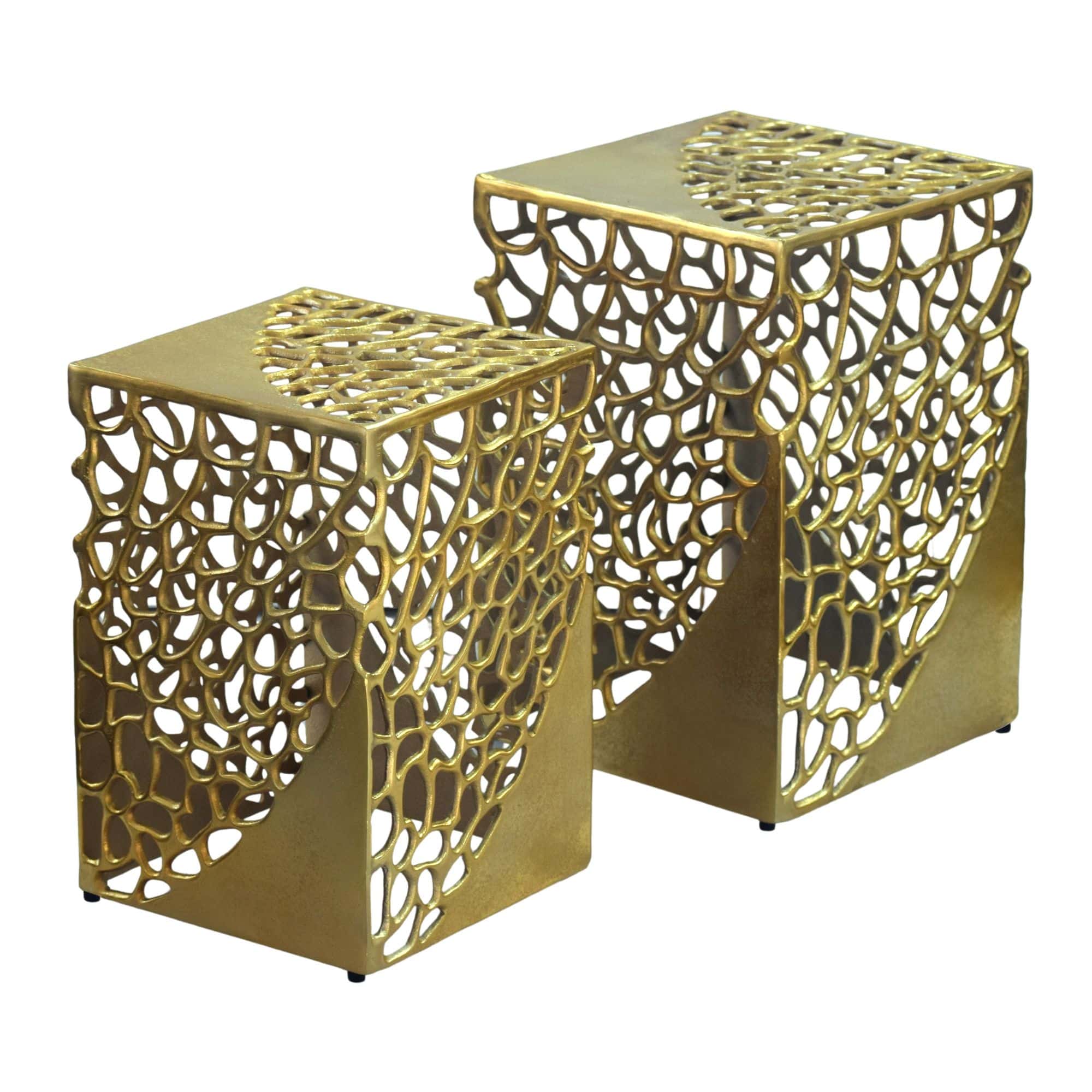 2er Set Beistelltisch Aluminium Gold - Design Couchtisch Set - Metalltisch Wohnzimmertisch modern Alu - Sofatisch quadratisch Metall - Loungetisch Set Satztisch Handmade 2er Set Beistelltisch Aluminium Gold - Design Couchtisch Set - Metalltisch Wohnzimmertisch modern Alu - Sofatisch quadratisch Metall - Loungetisch Set Satztisch Handmade