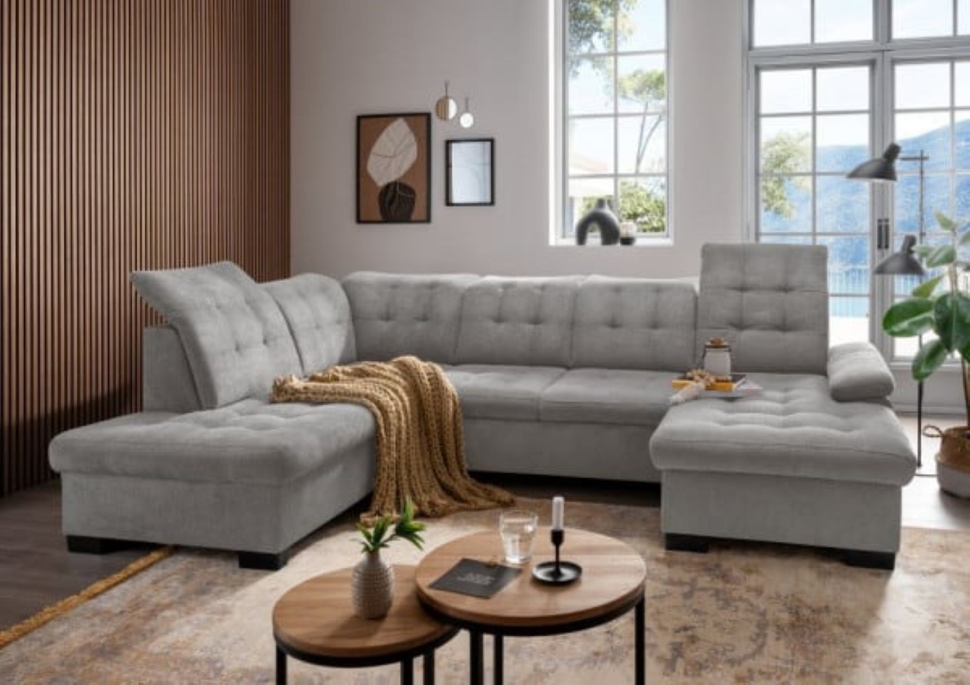 Gemütliche Wohnlandschaft Attentione von Benformato mit Schlaffunktion und Bettkasten Gemütliche Wohnlandschaft Attentione von Benformato mit Schlaffunktion und Bettkasten