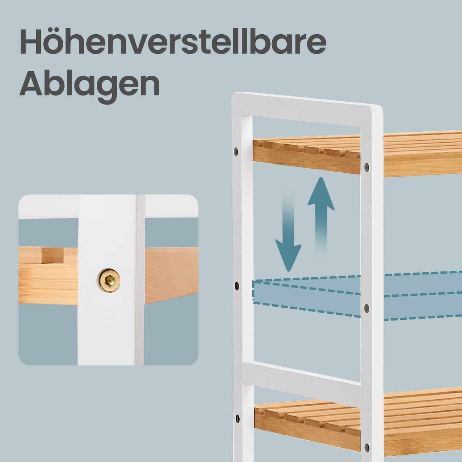 Bücherregal mit 4 Ablagen, Standregal für Wohnzimmer, Küche Bücherregal mit 4 Ablagen, Standregal für Wohnzimmer, Küche