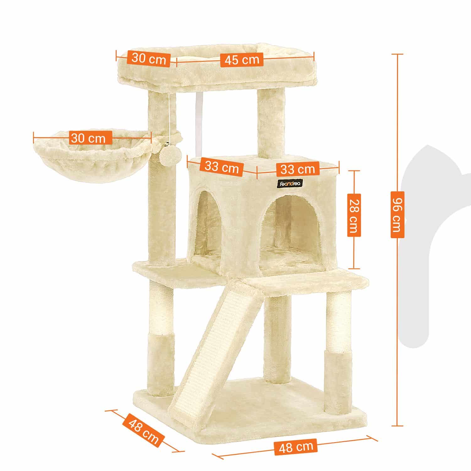 Katzenbaum mit Kratzrampe-PCT51M Katzenbaum mit Kratzrampe-PCT51M