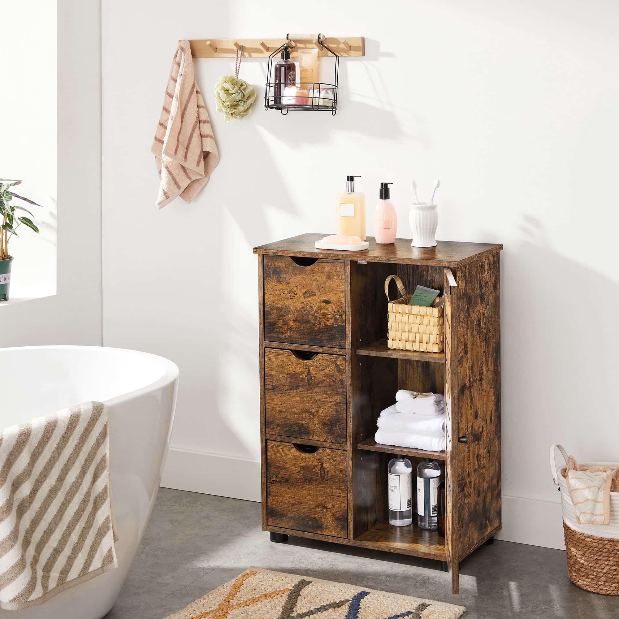 BBK143X01-4 Industriestil Badschrank mit Tür