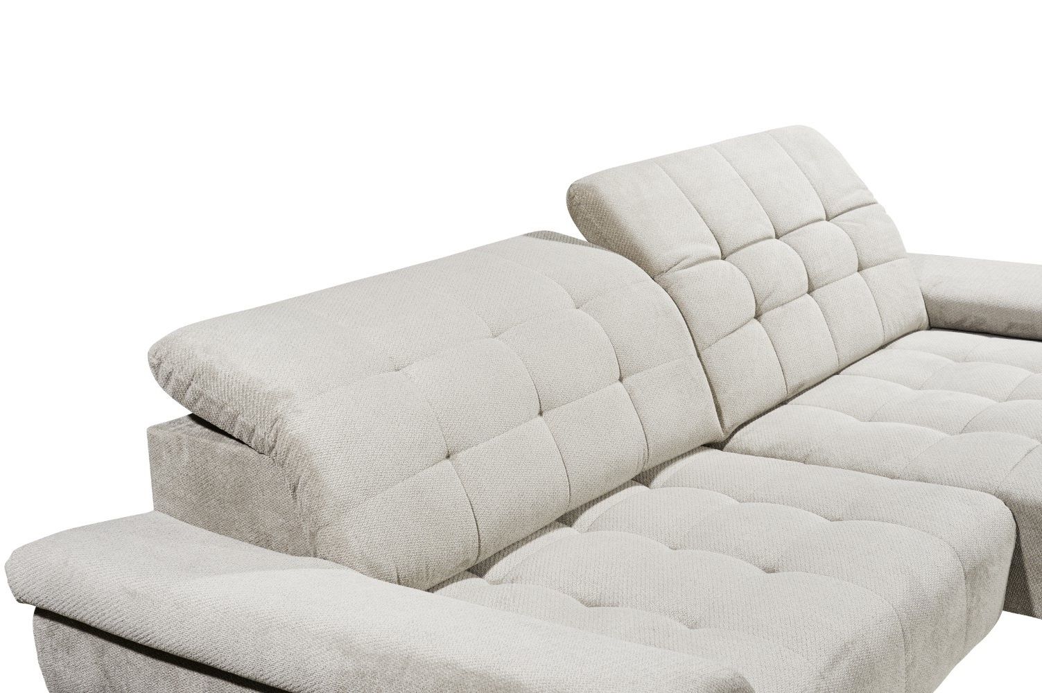 ED Exciting Design Sofa Trogir mit elektrischer Sitztiefe | Mikrofaser Vinci