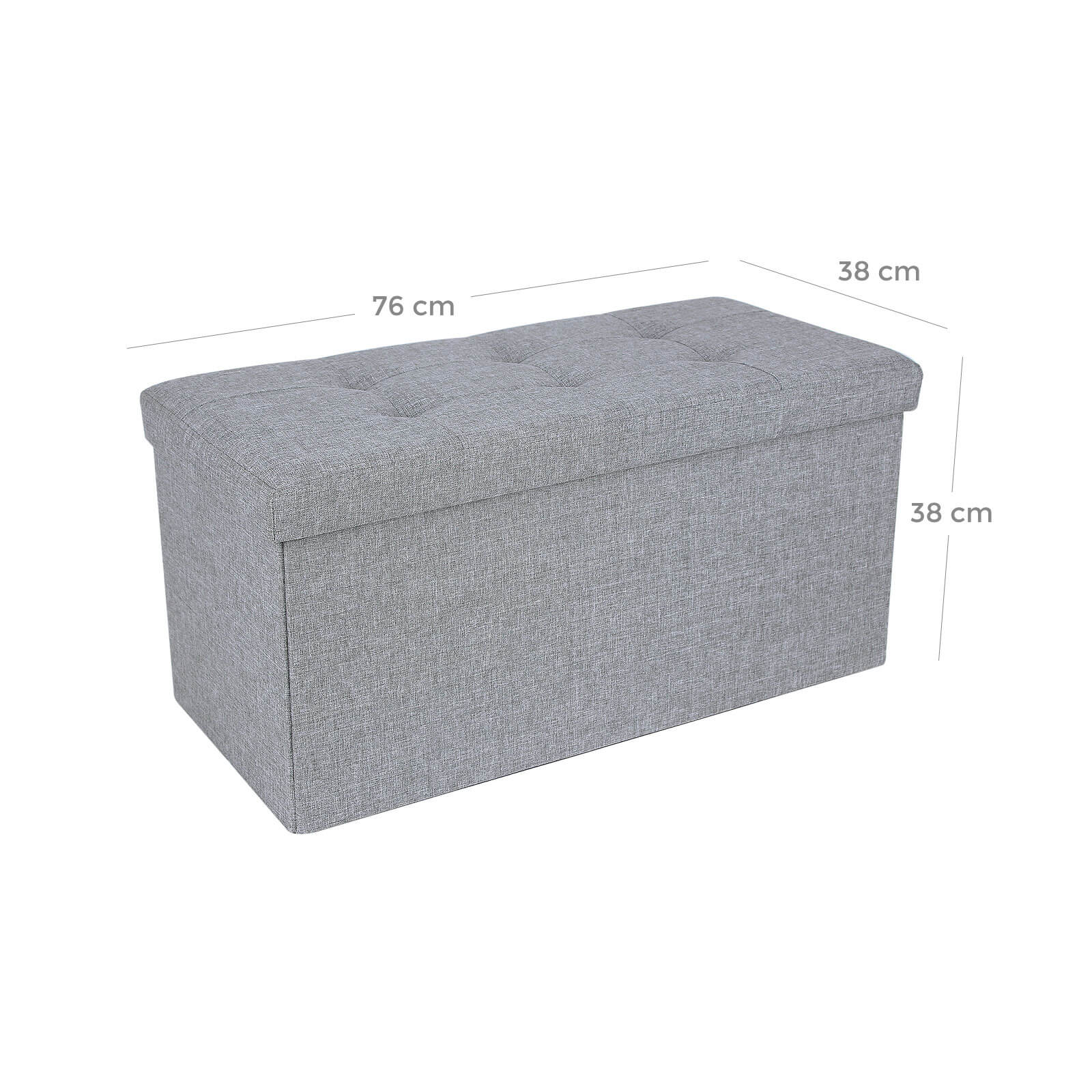Sitztruhe 76 cm Hellgrau meliert-LSF84GYX Sitztruhe 76 cm Hellgrau meliert-LSF84GYX