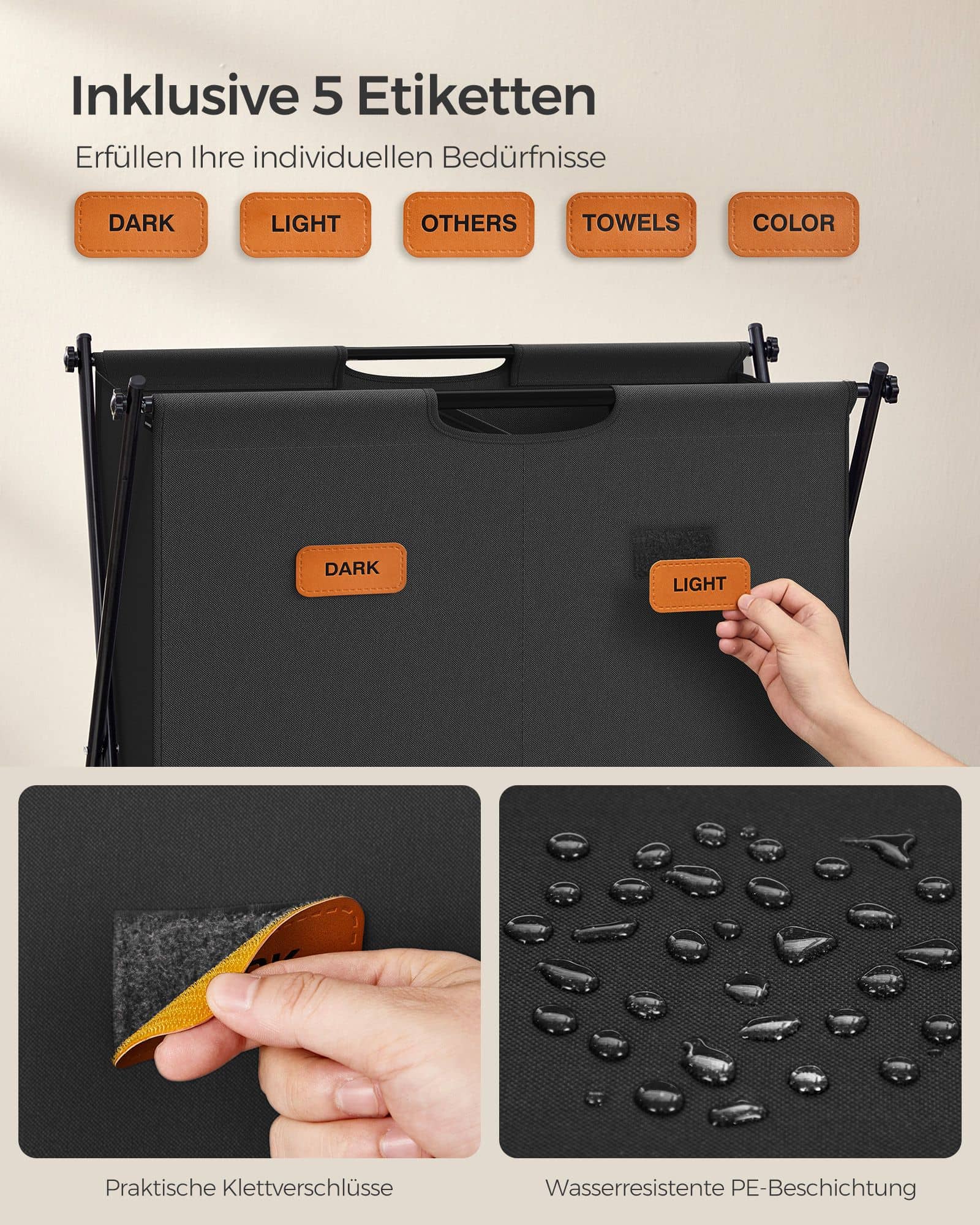 Wäschekorb, Wäschesammler 115 Liter, Wäschebox Wäschekorb, Wäschesammler 115 Liter, Wäschebox