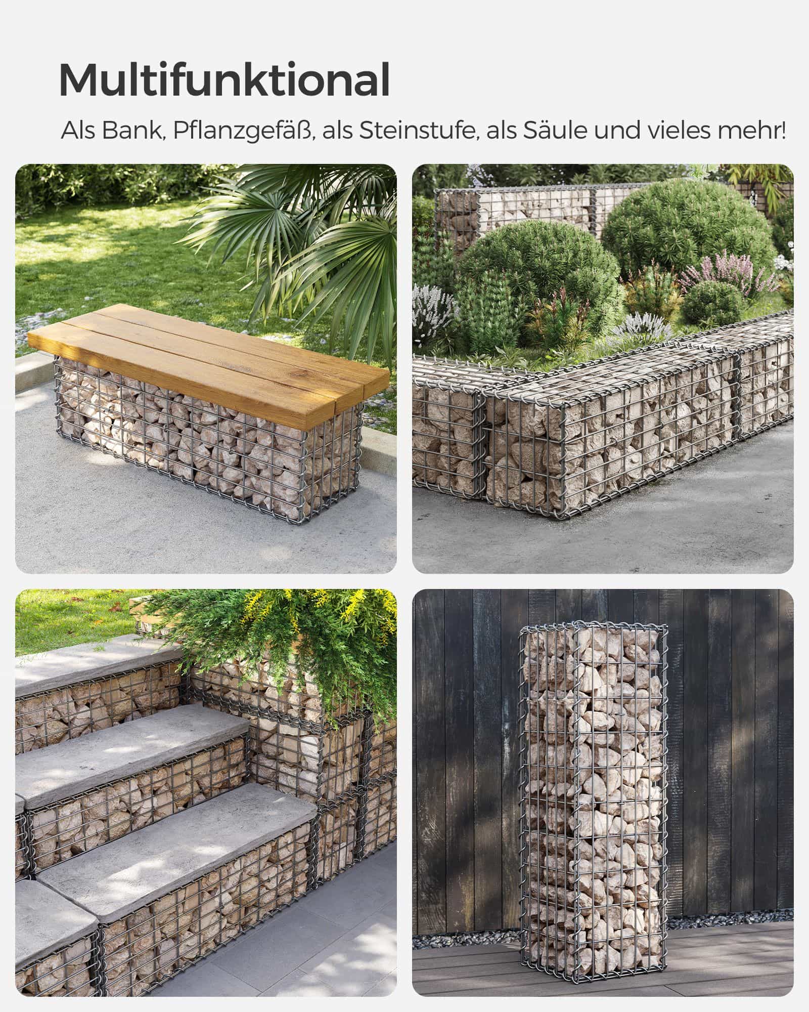 Drahtkorb mit 5 x 10 cm Maschenweite 3er Set silber-B34GGB333V1 Drahtkorb mit 5 x 10 cm Maschenweite 3er Set silber-B34GGB333V1