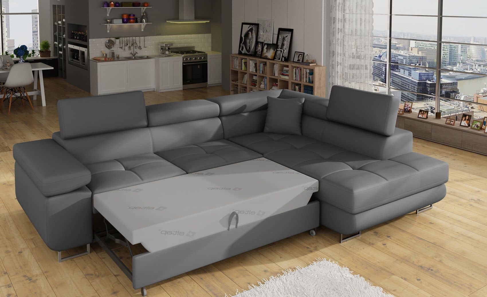 Ecksofa Anton 272x203 cm mit Schlaffunktion – Eltap Soft