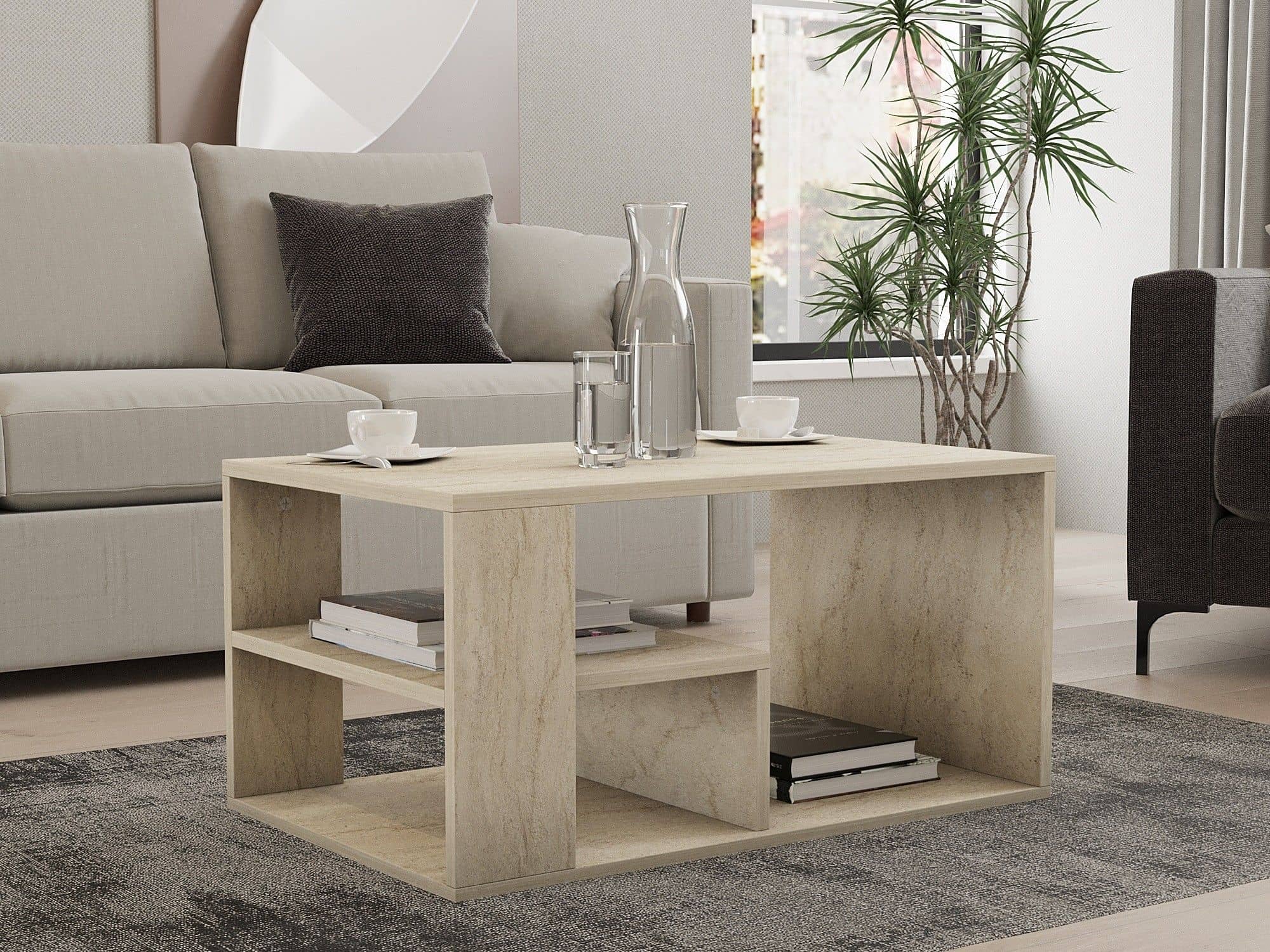 Eros - Travertine - Couchtisch