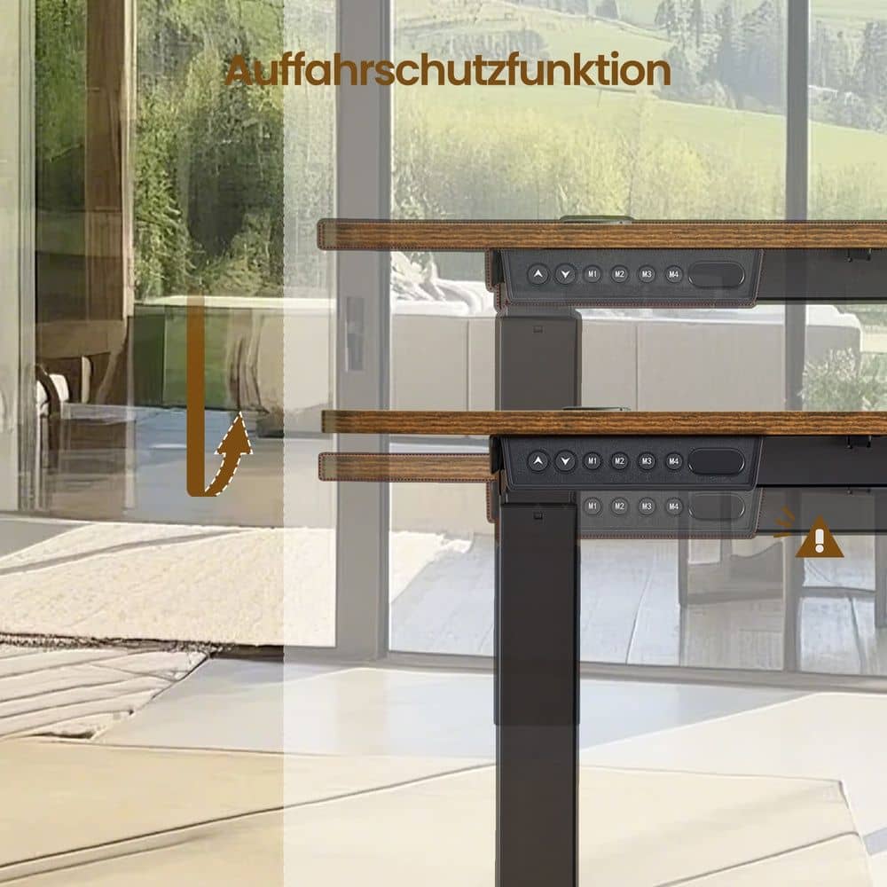 Höhenverstellbarer Schreibtisch vintagebraun-schwarz Höhenverstellbarer Schreibtisch vintagebraun-schwarz