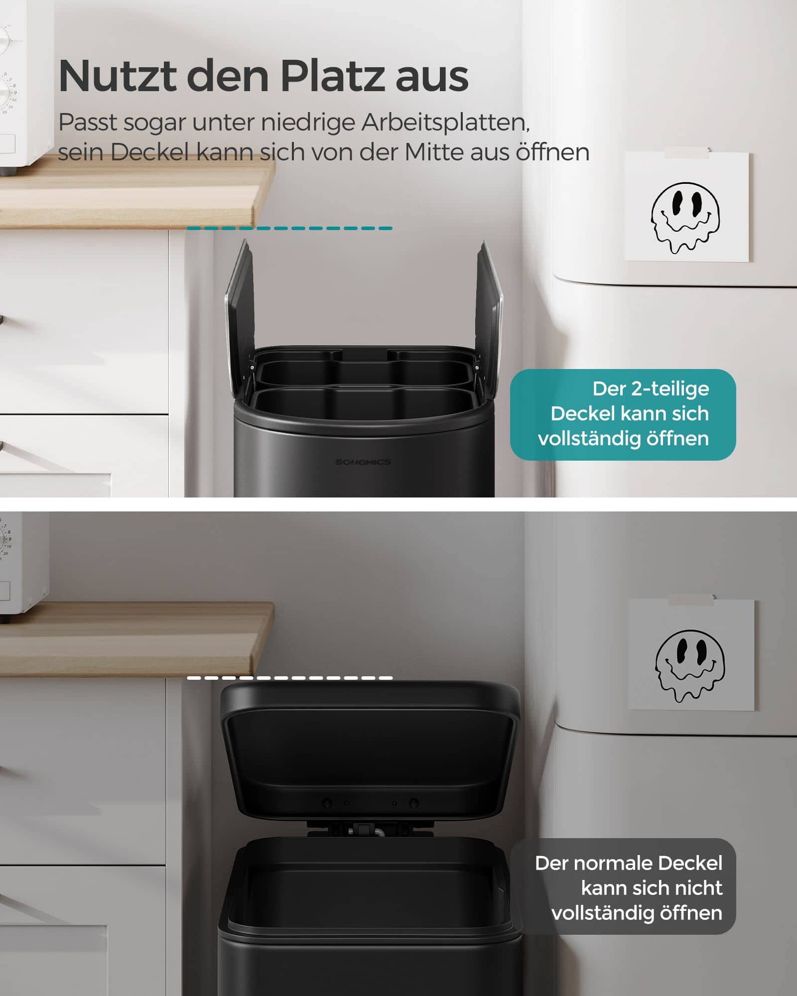 Mülltrennsystem 2 Fächer 30 L und 20 L Mülltrennsystem 2 Fächer 30 L und 20 L