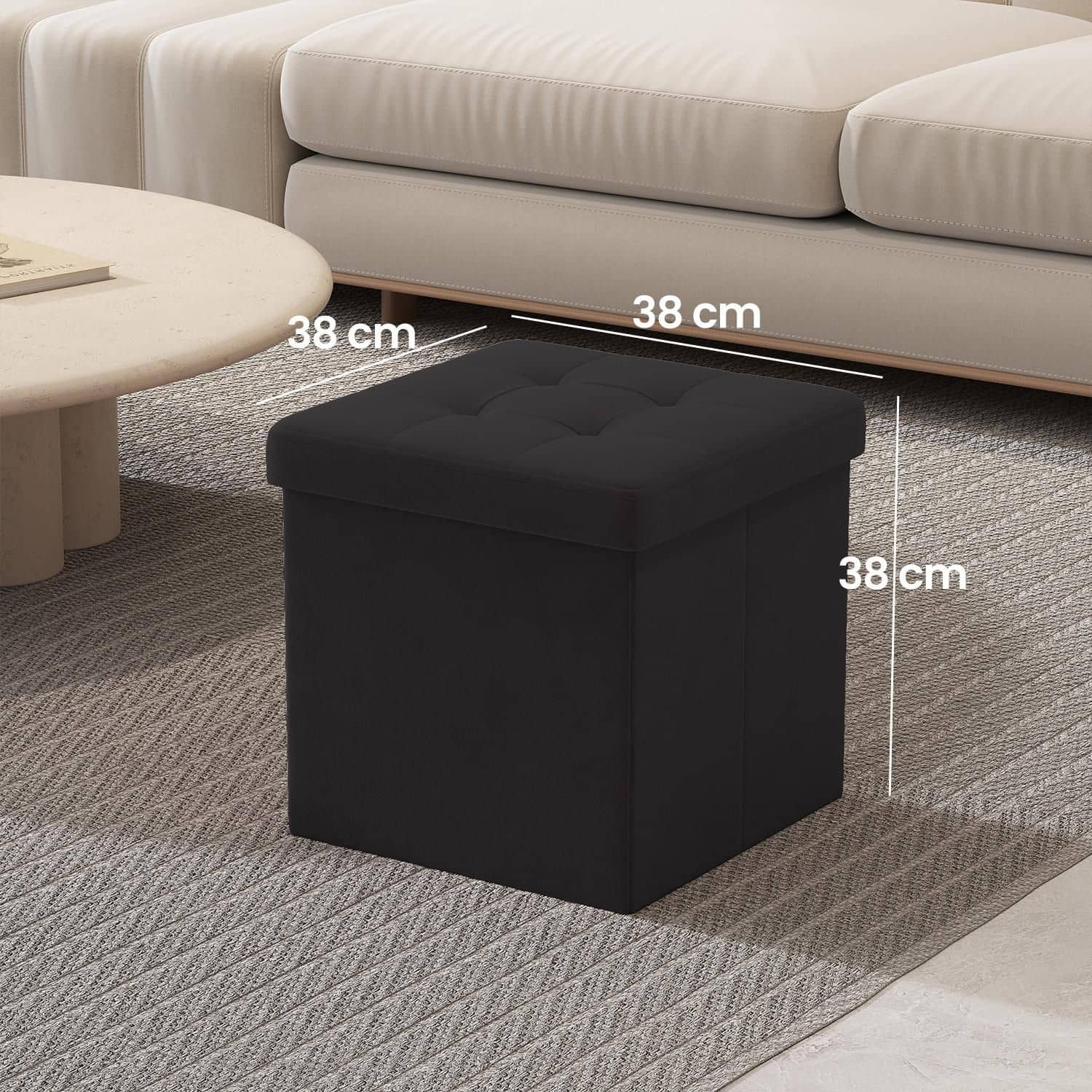 Sitzhocker mit Stauraum, kleine Fußbank, Sitzbank