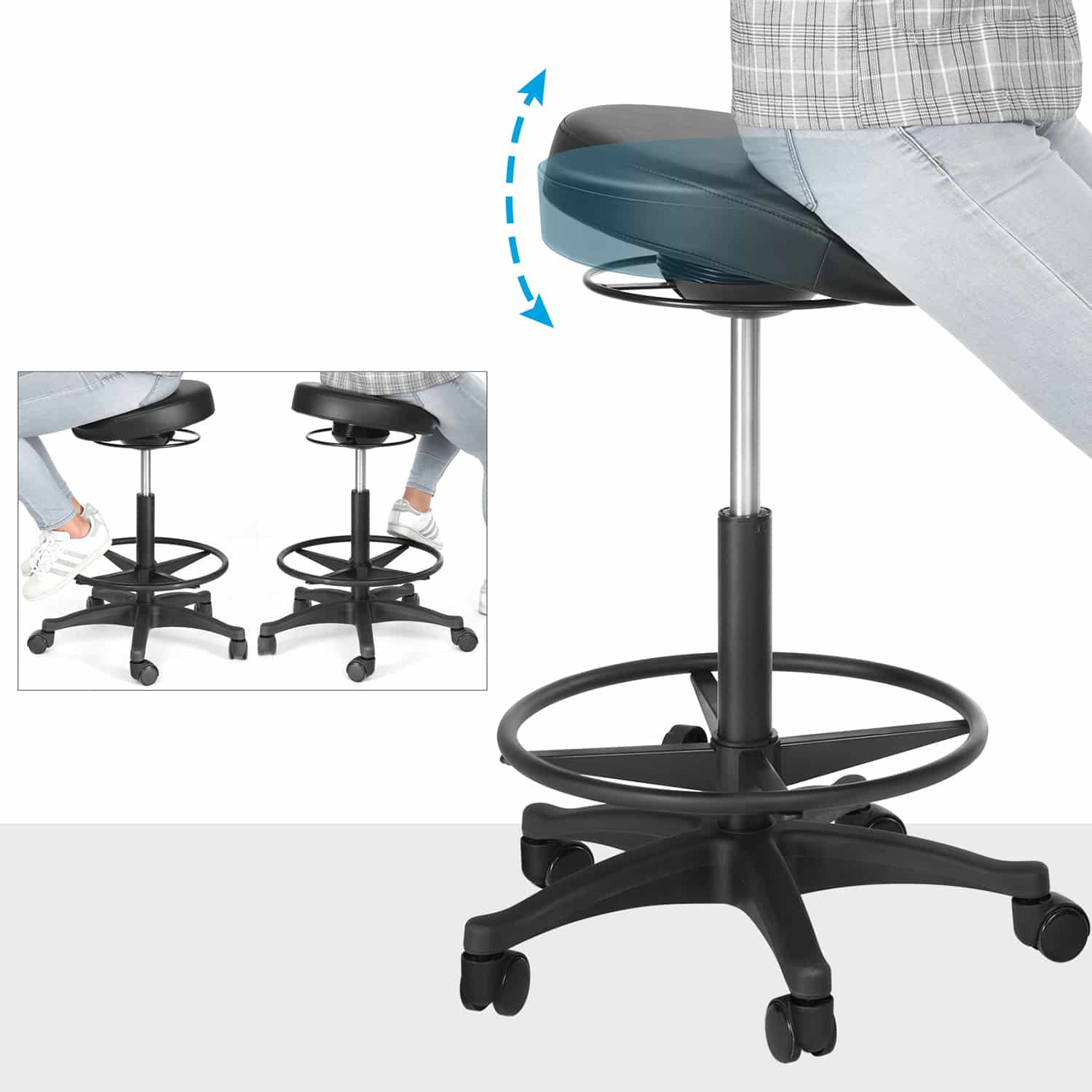 Bürohocker 59,5-81 cm schwarz-OSC007B01 Bürohocker 59,5-81 cm schwarz-OSC007B01