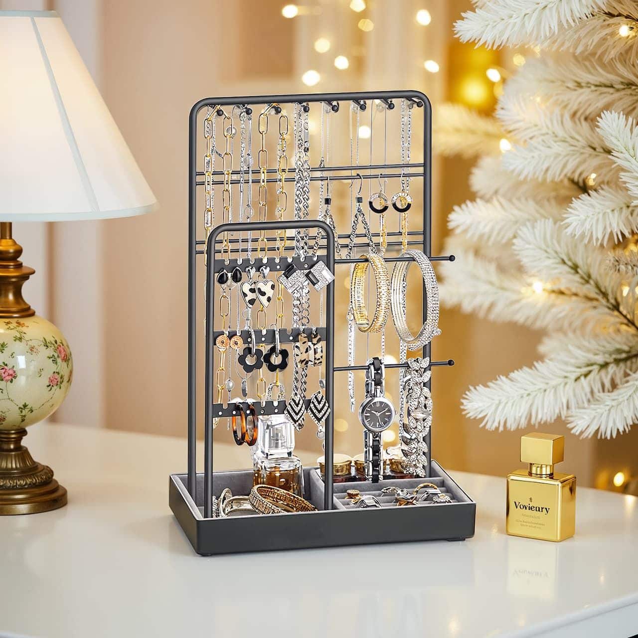 Schmuckständer, Schmuckhalter, Schmucktablett Samt Schmuckständer, Schmuckhalter, Schmucktablett Samt