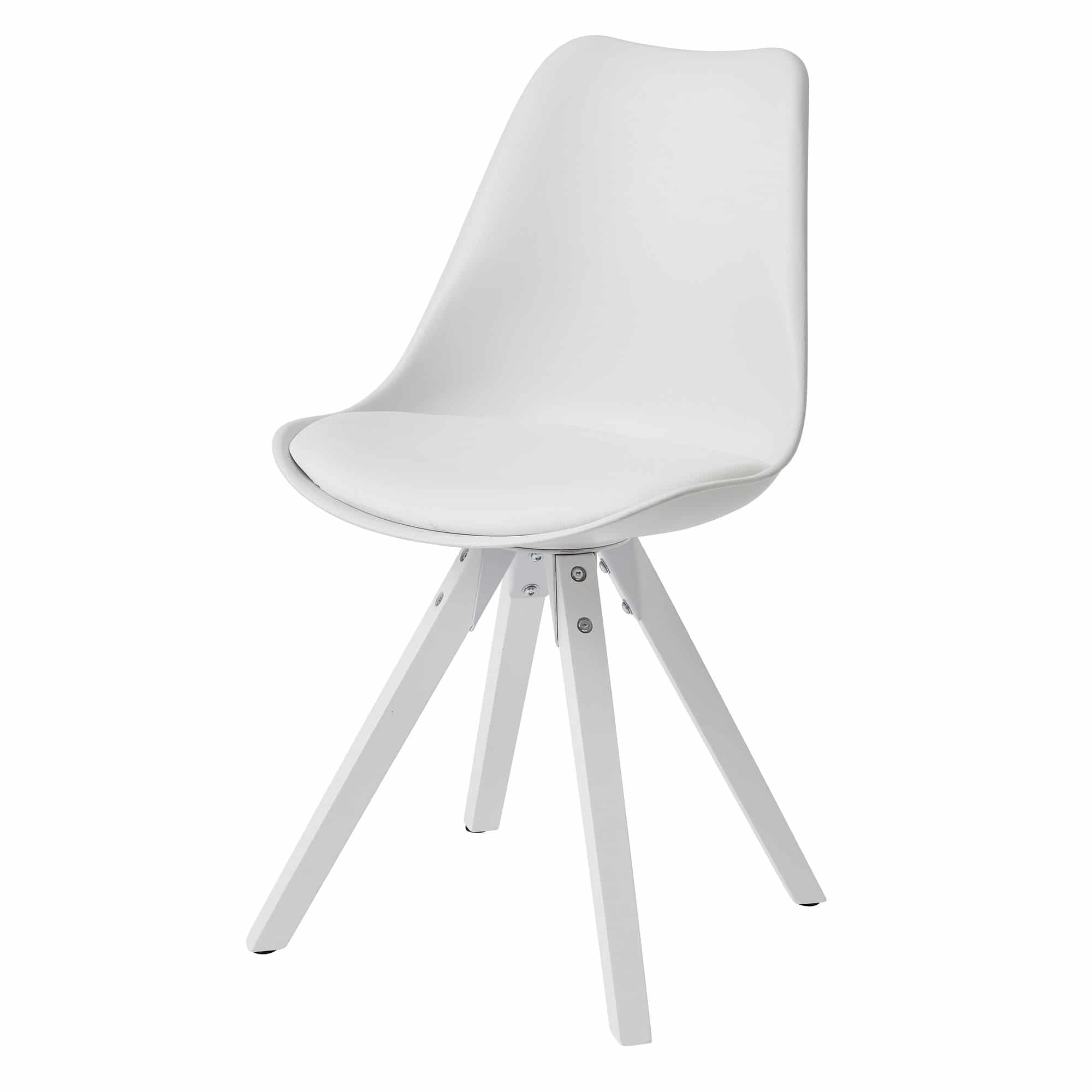55626-WOHNLING-2er-Set-Retro-Esszimmerstuhl-weiss-mit-weissen-Beinen-Polsterstuhl-Skandinavisch-Rueckenlehne-Kuechenstuhl-Kunstleder-gepolstert-Schalensitz-Stuhl-Sitzmoebel-class_5 2er Set Retro Esszimmerstuhl Weiß Skandinavisch