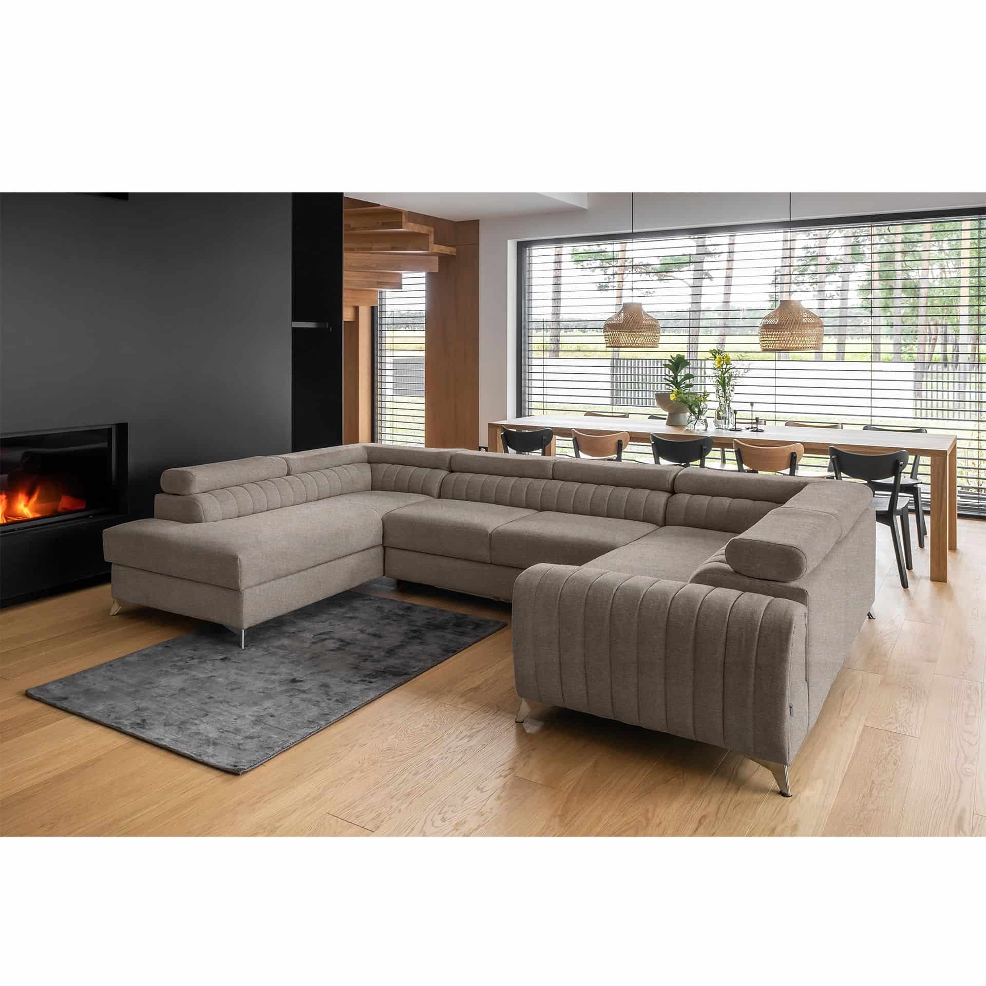 Louis Wohnlandschaft mit Schlaffunktion & Bettkasten - Poco-Stoff Louis Wohnlandschaft mit Schlaffunktion & Bettkasten - Poco-Stoff