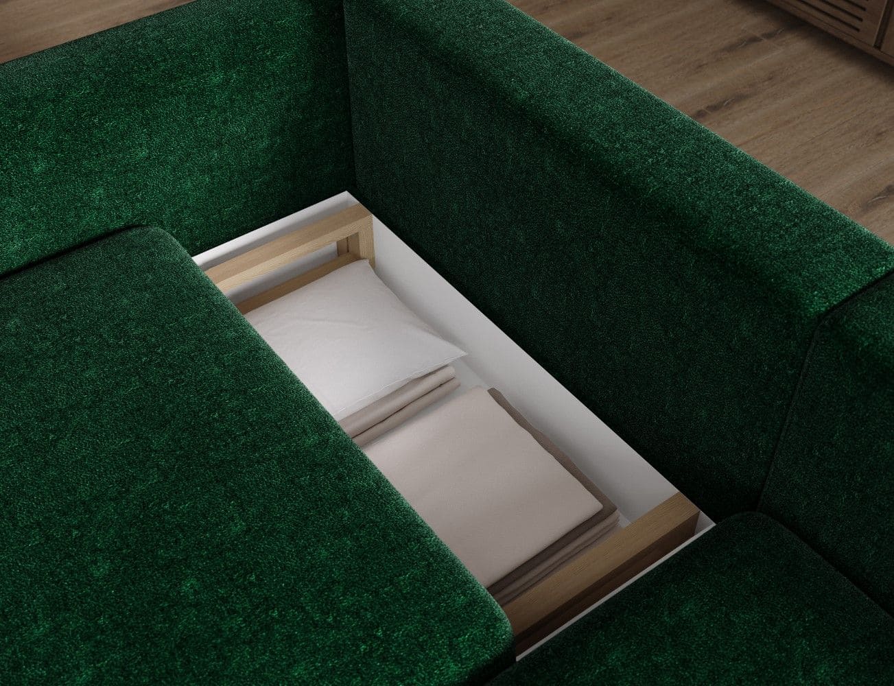 Ecksofa Acossta von Eltap Amore Mikrofaser mit Schlaffunktion Bettkasten