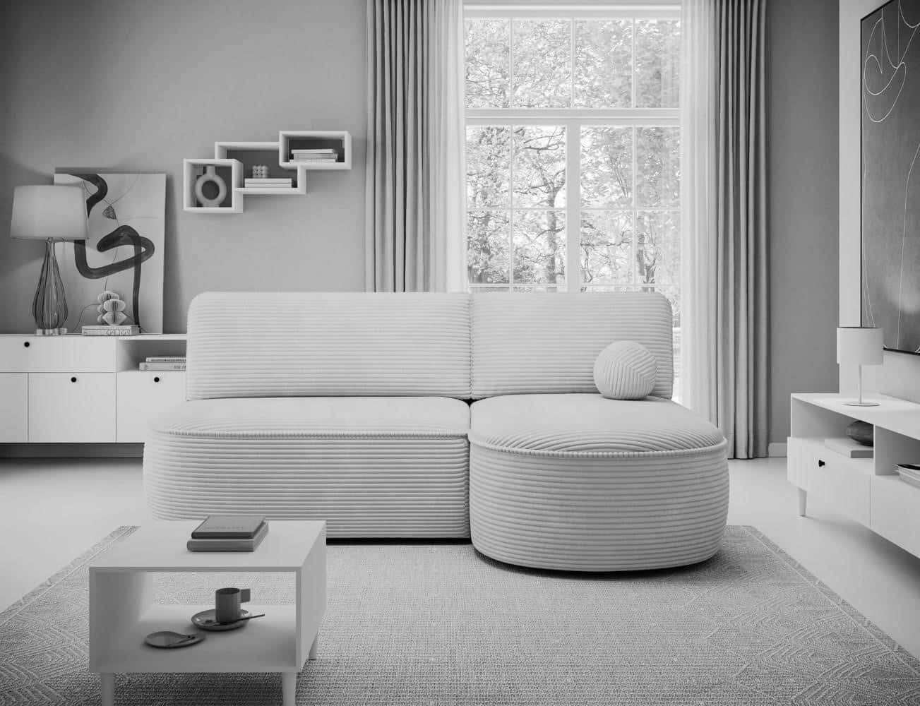 Ecksofa Livosa Cord Jarell mit Schlaffunktion | Eltap | Jarell