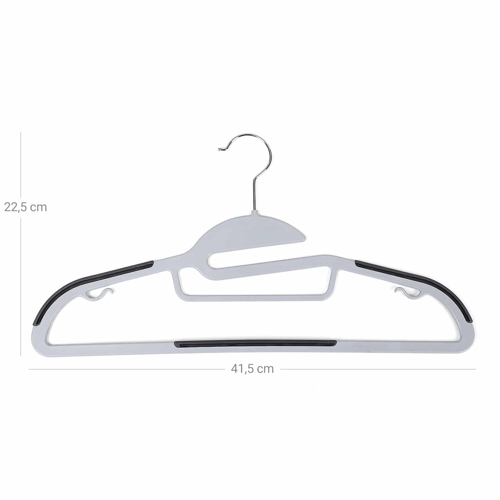 Kleiderbügel 20 Stück Grau Kunststoff-B34CRP41G Kleiderbügel 20 Stück Grau Kunststoff-B34CRP41G