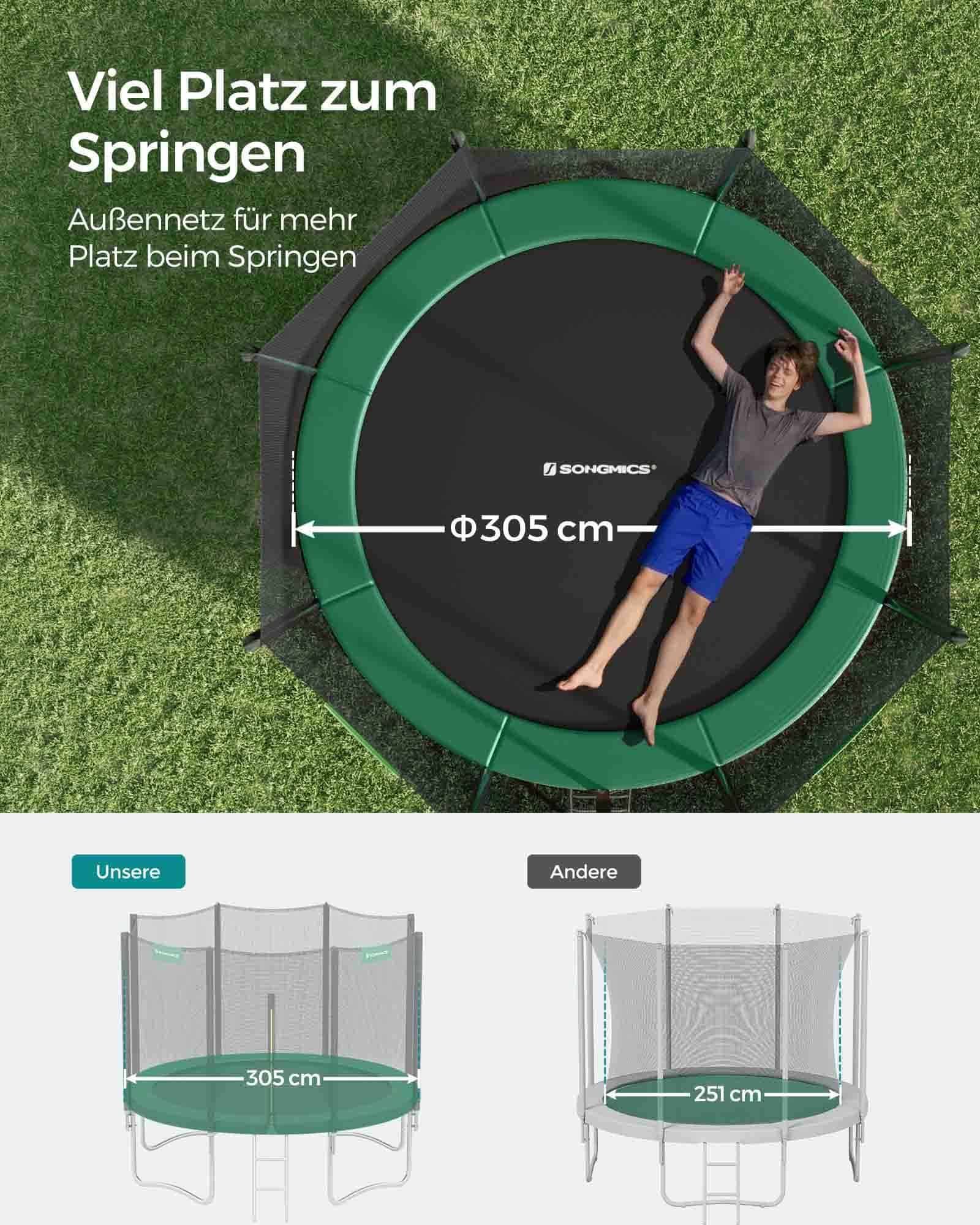 Trampolin Ø 305 cm schwarz-grün-B34STR10GN Trampolin Ø 305 cm schwarz-grün-B34STR10GN