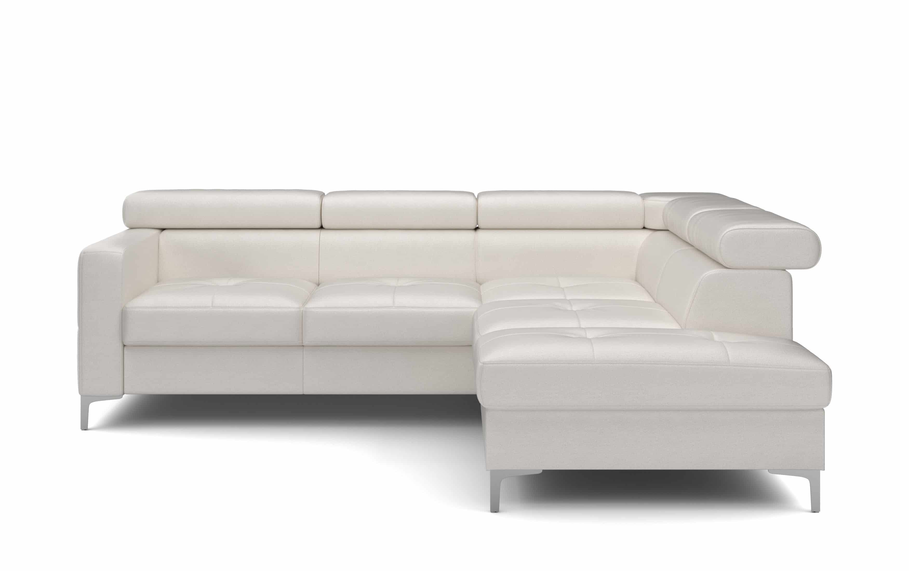 Echtleder Ecksofa Sammy mit Schlaffunktion & Bettkasten - Cotta