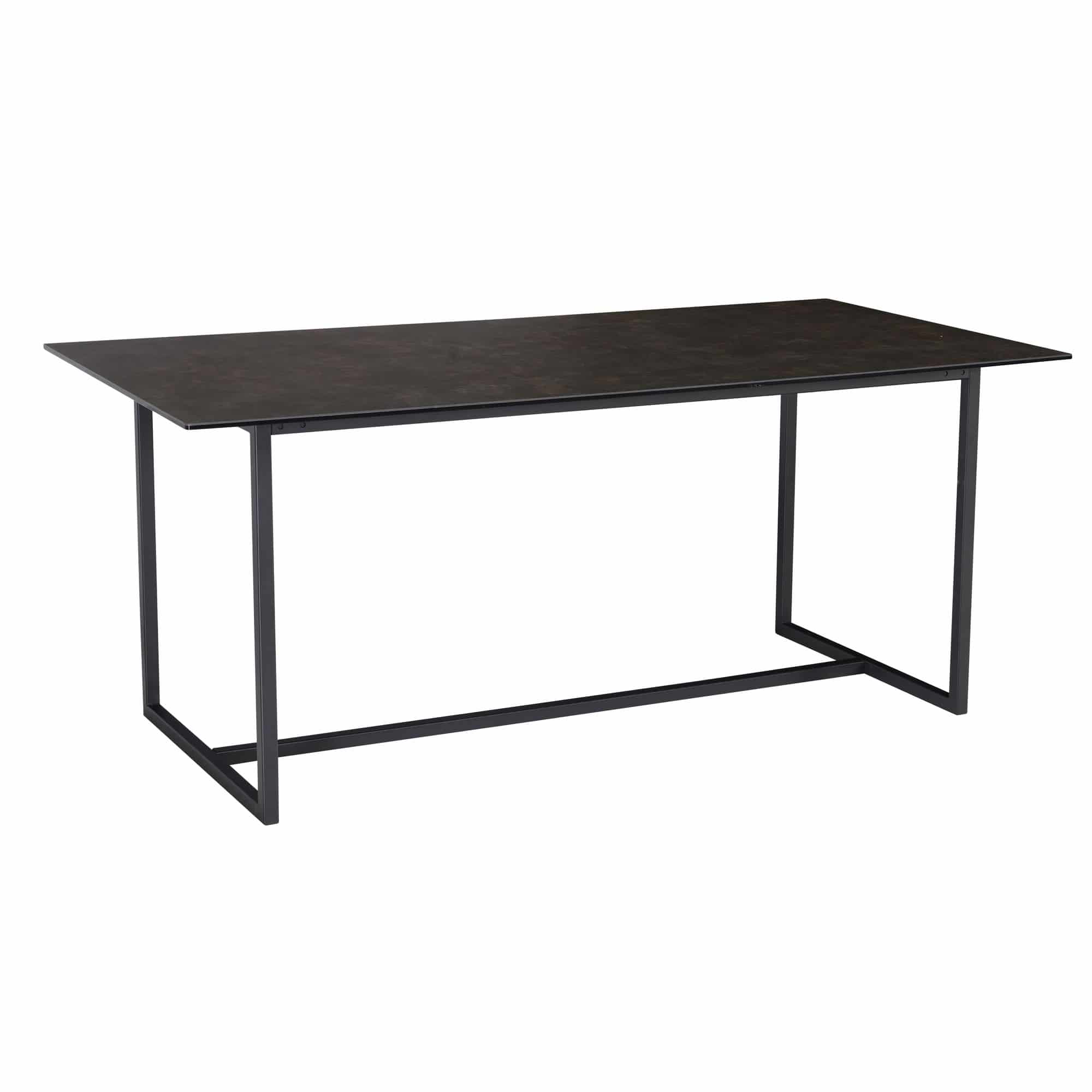 Esszimmertisch 180x90x76 cm Glas Keramik Esstisch Schwarz Esszimmertisch 180x90x76 cm Glas Keramik Esstisch Schwarz