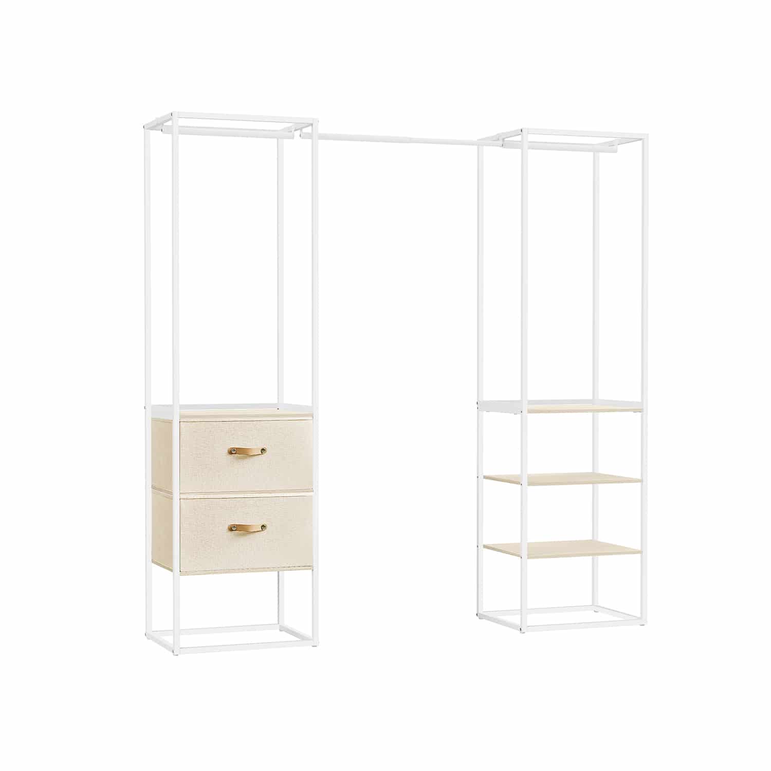 Kleiderständer mit 2 Schubladen naturbeige