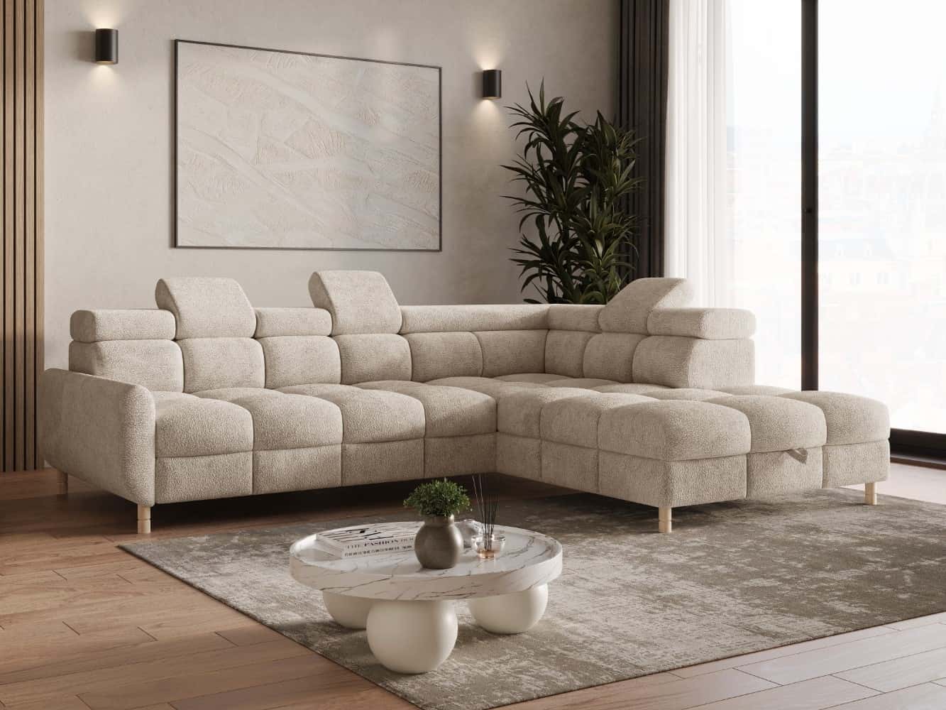 Sofa Bun Ecksofa mit Schlaffunktion | verschiedene Farben wählbar