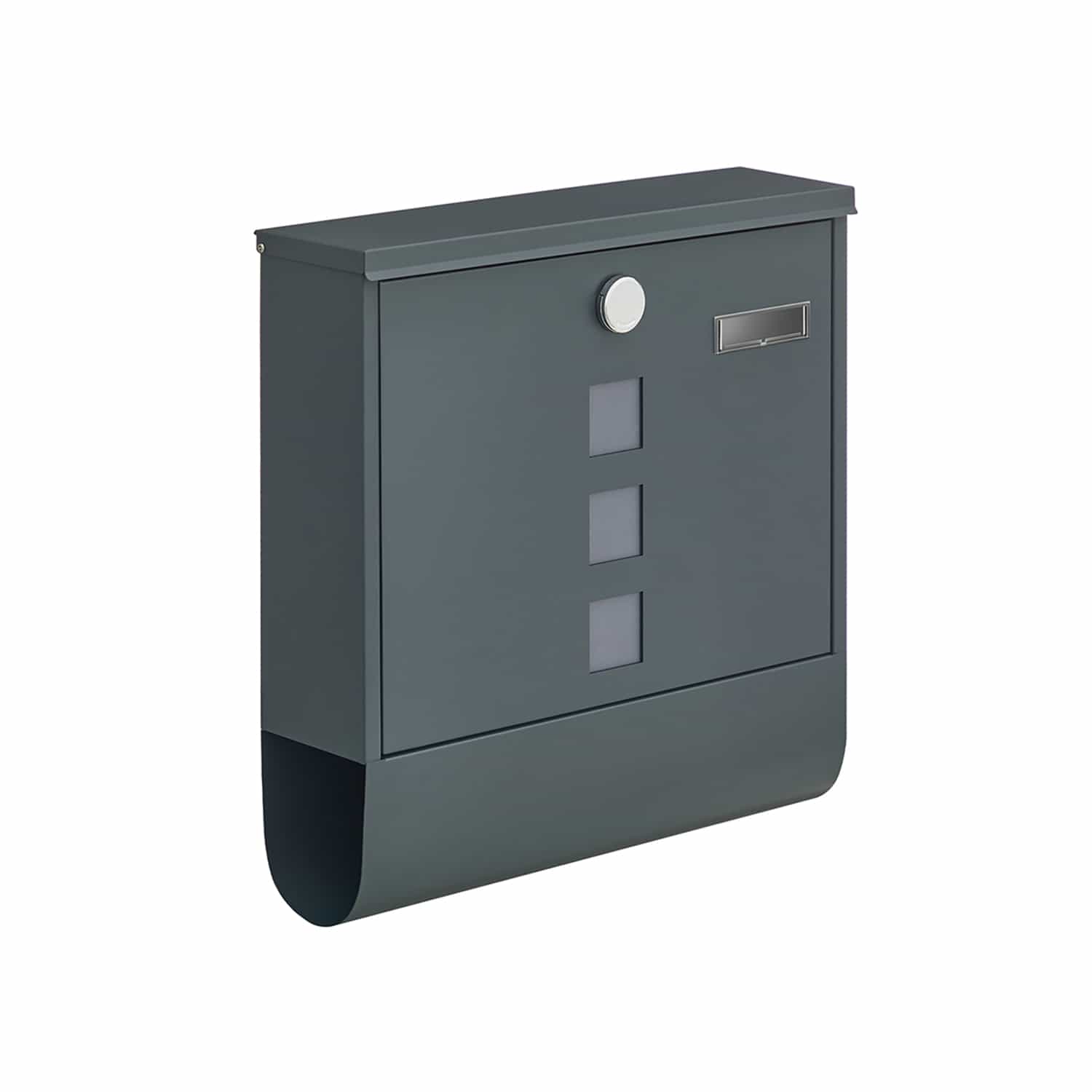 Briefkasten mit Schloss und Zeitungsfach anthrazit