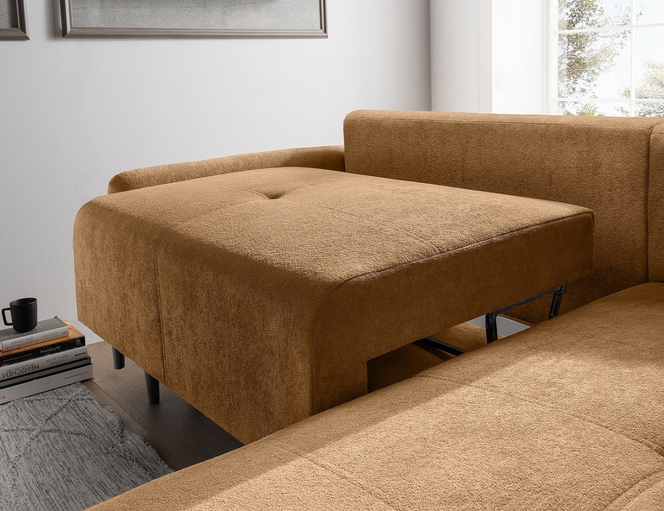 Ecksofa Mara mit Schlaffunktion und Bettkasten – Benformato Ecksofa Mara mit Schlaffunktion und Bettkasten – Benformato