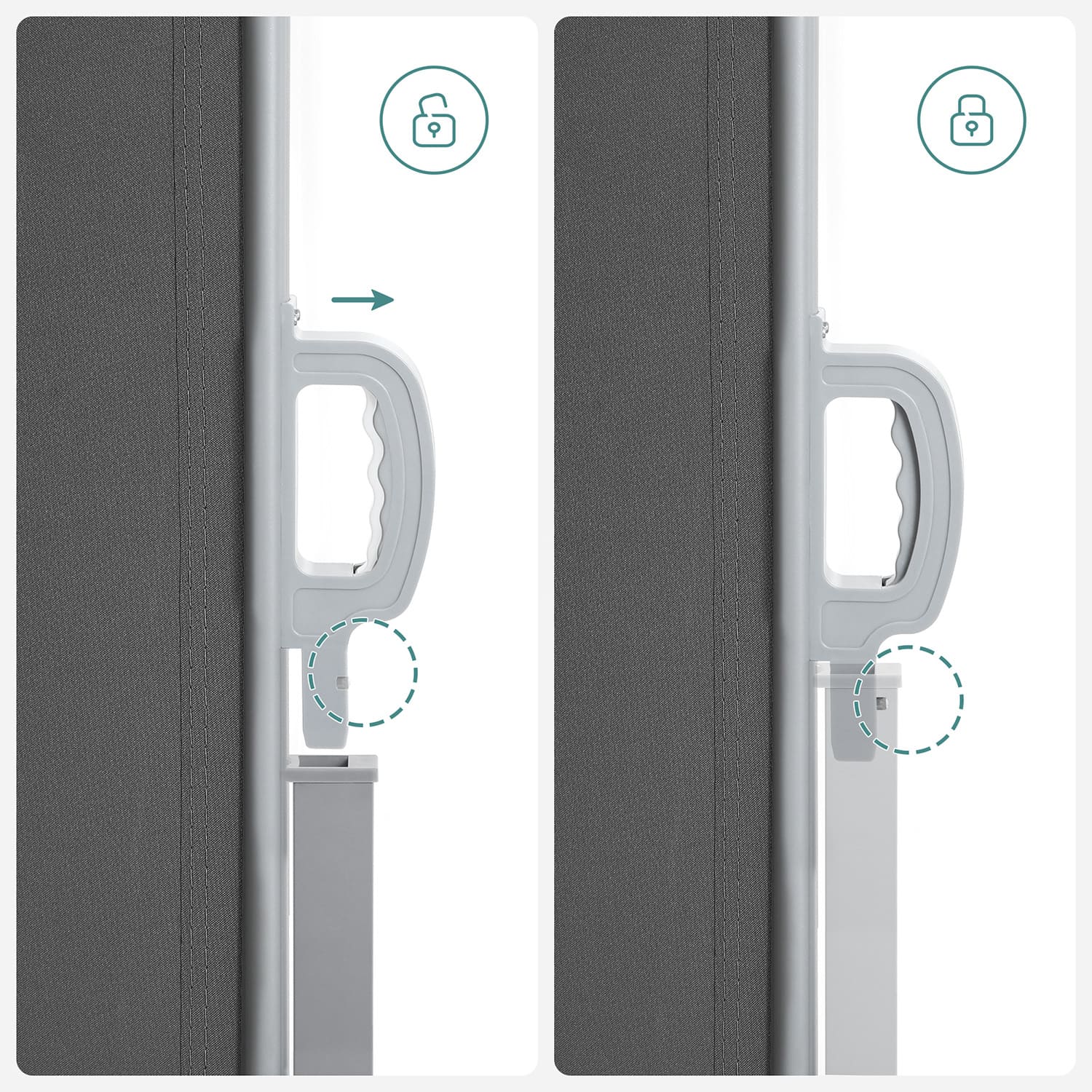 Seitenmarkise ausziehbar 160 x 450 cm für Balkon