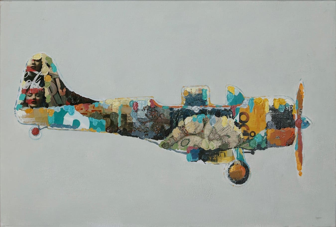 Öl-Wandbild Flugzeug 60cm x 90cm Öl-Wandbild Flugzeug 60cm x 90cm