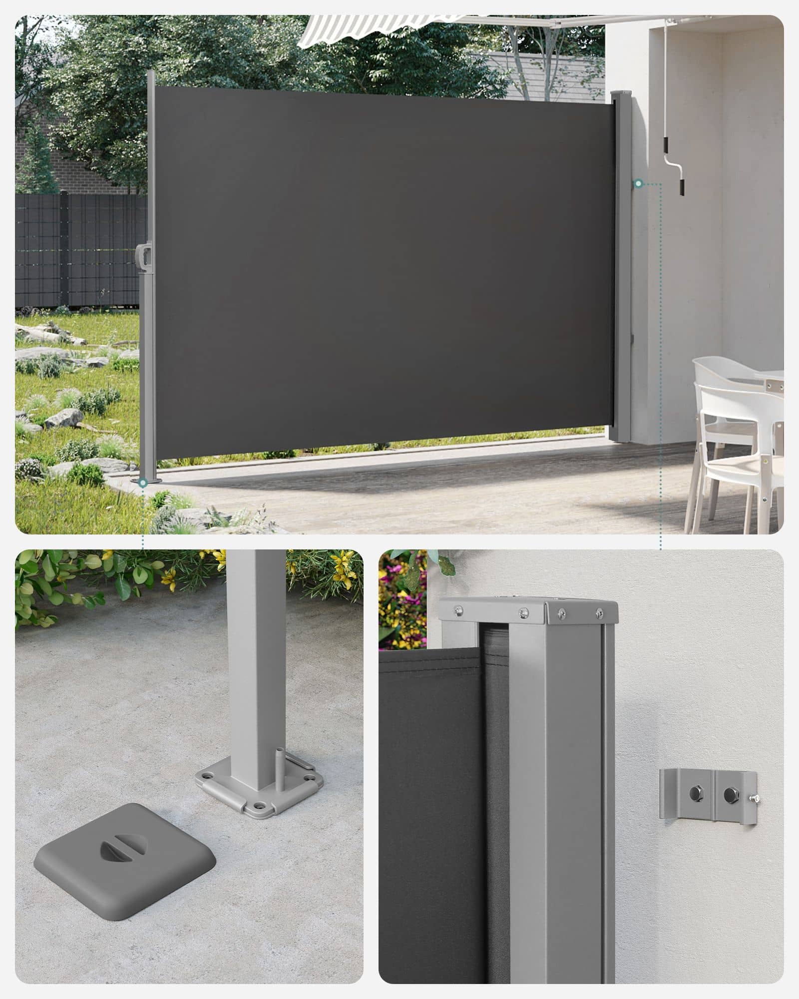 Seitenmarkise ausziehbar 180 x 400 cm für Balkon Seitenmarkise ausziehbar 180 x 400 cm für Balkon