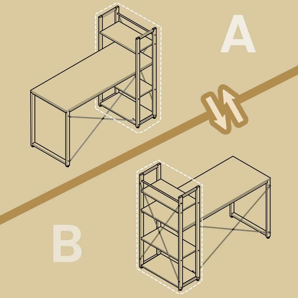 Tisch, Schreibtisch mit Regal, Computertisch Tisch, Schreibtisch mit Regal, Computertisch