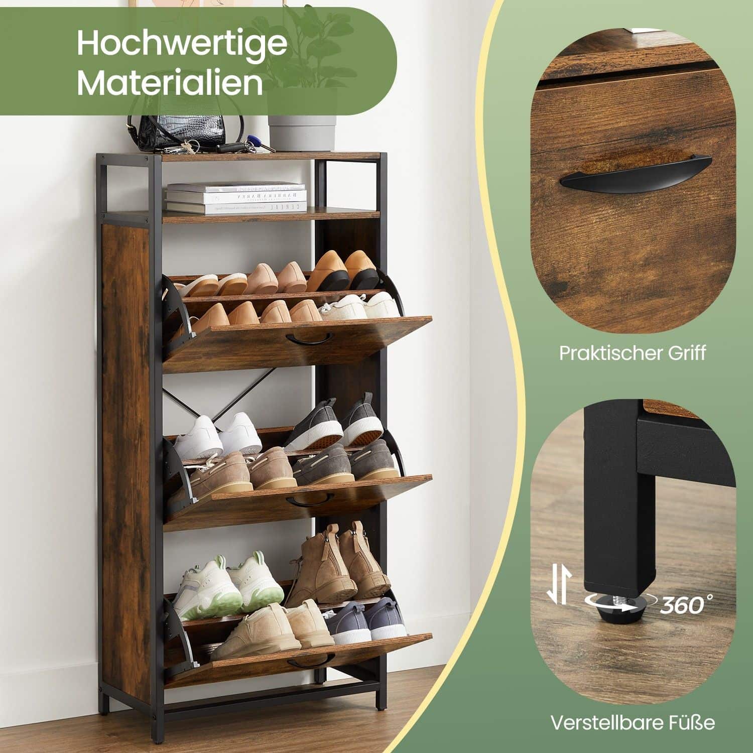 Schuhschrank mit 3 Klappen Schuhschrank mit 3 Klappen