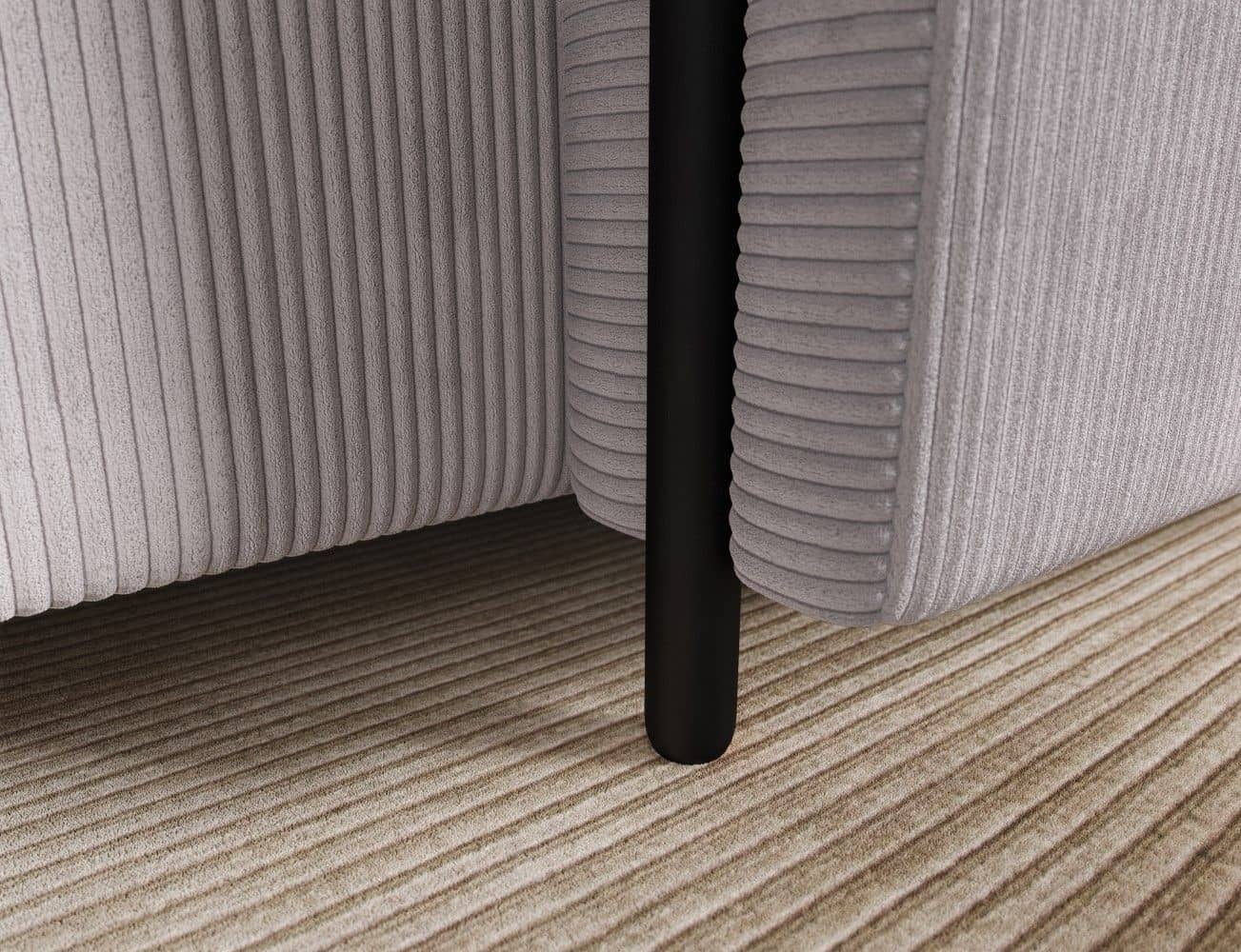 Ecksofa Acossta Jarrell Breitcord Grau mit Schlaffunktion Ecksofa Acossta Jarrell Breitcord Grau mit Schlaffunktion