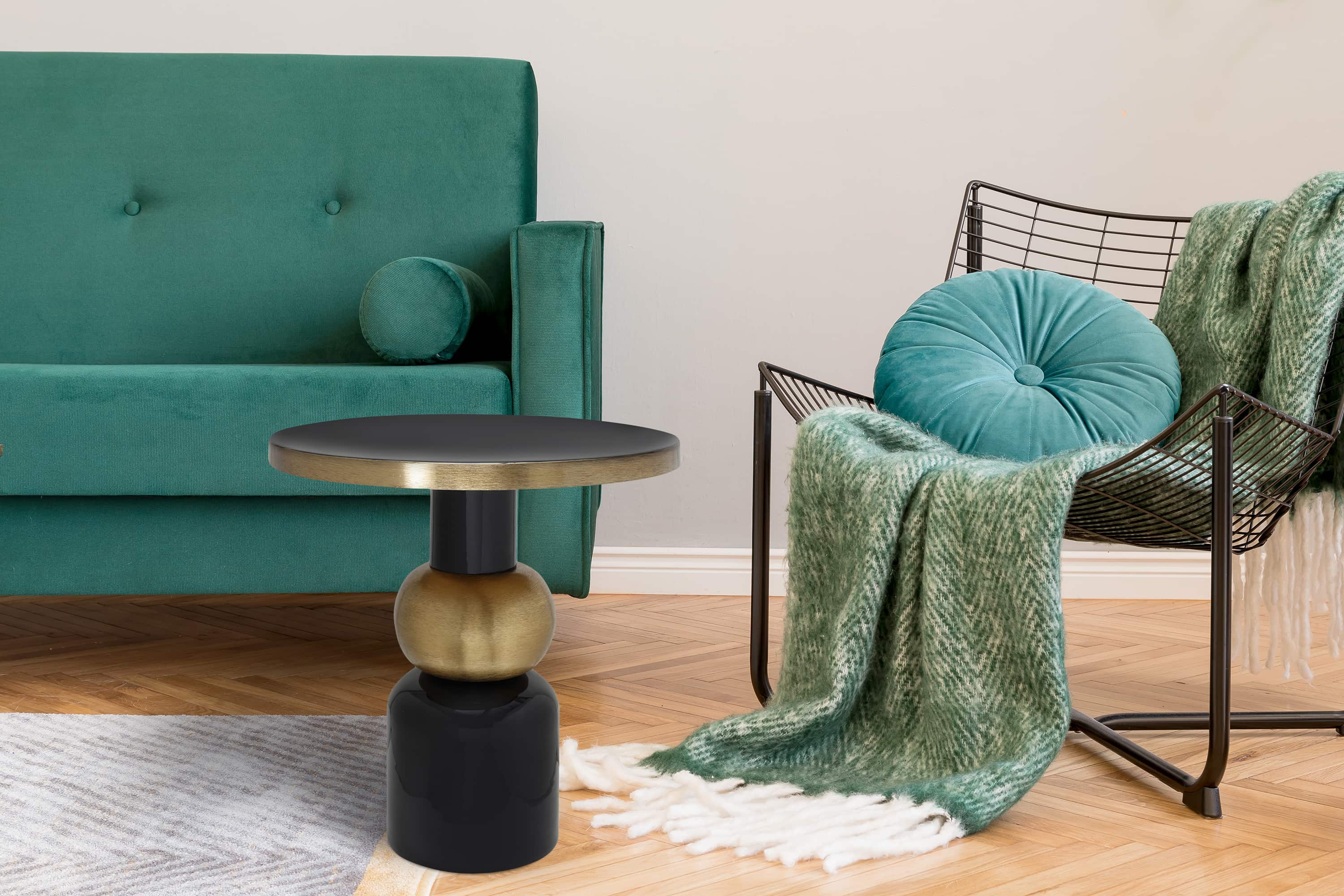 Beistelltisch Art Deco 2025 Taupe / Gold Beistelltisch Art Deco 2025 Taupe / Gold