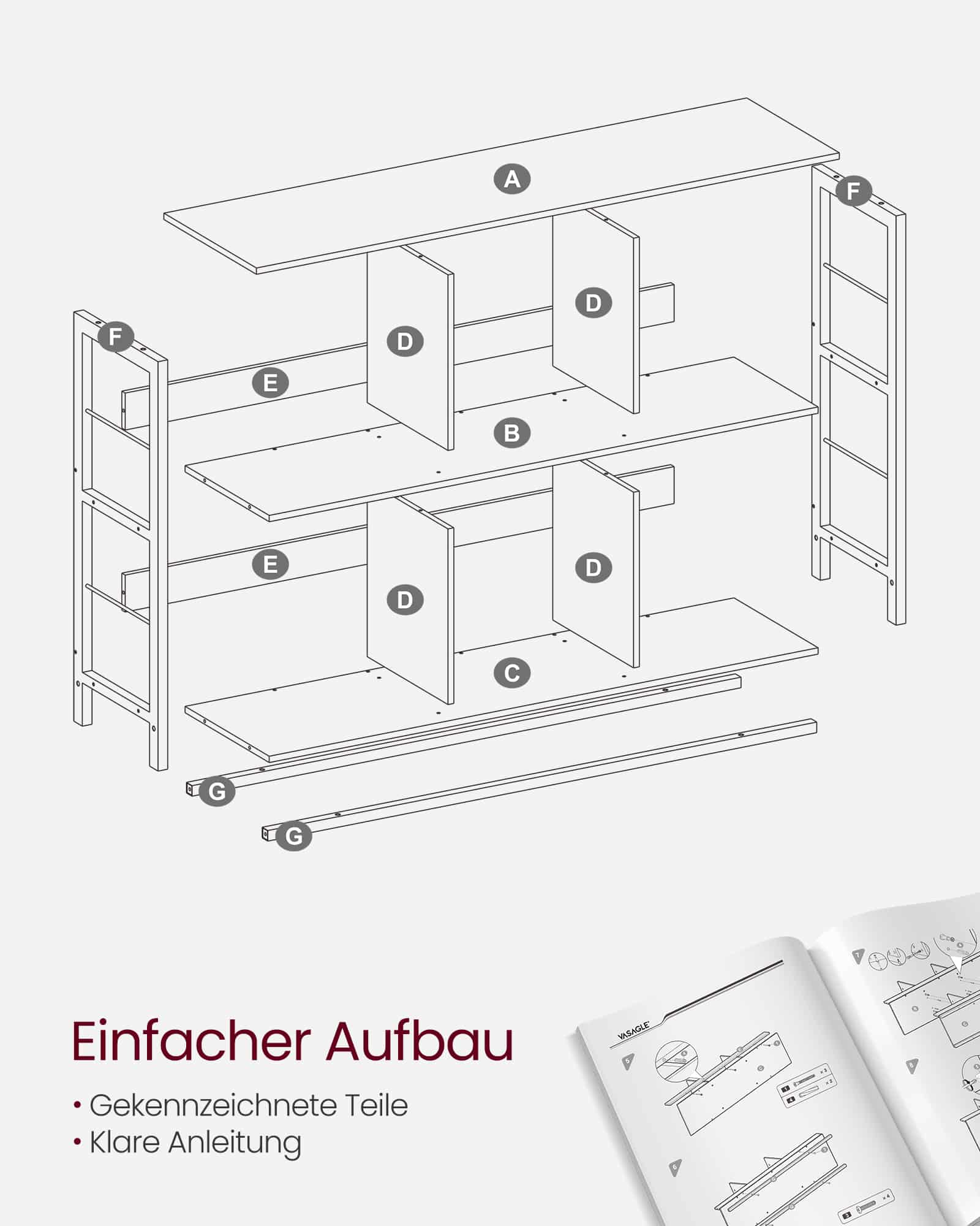 Standregal mit 2 Ebenen und 6 Fächern-LLS104B50